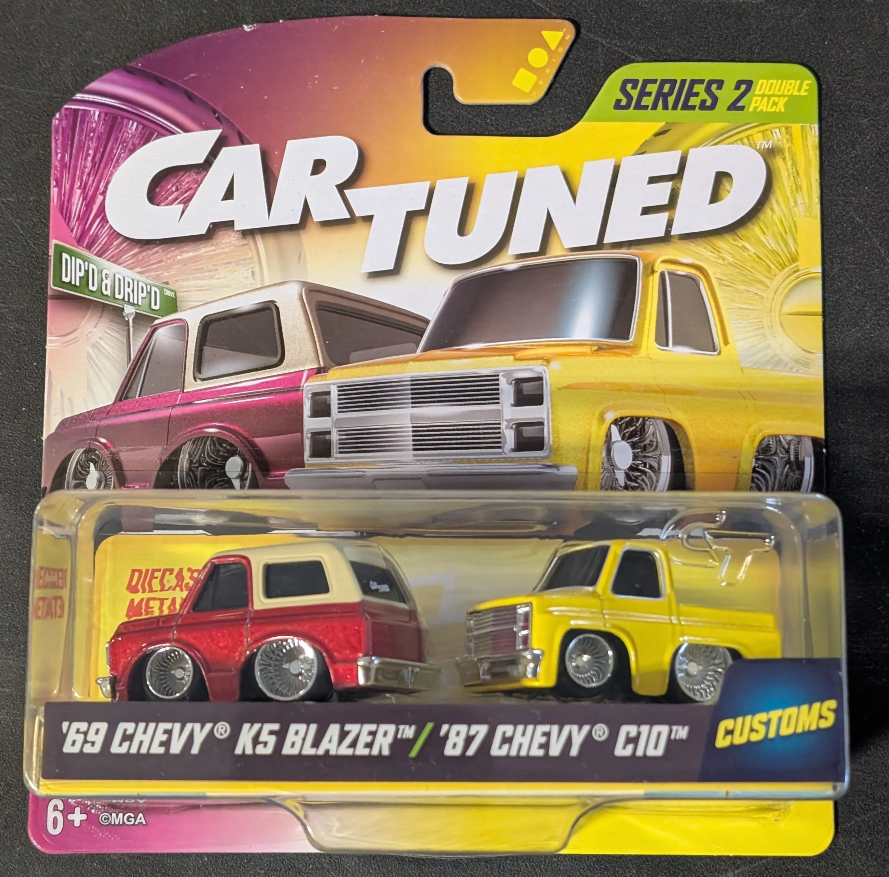 Product image for Car Tuned Series 2 Double Pack '69 Chevy K5 Blazer '87 Chevy C10