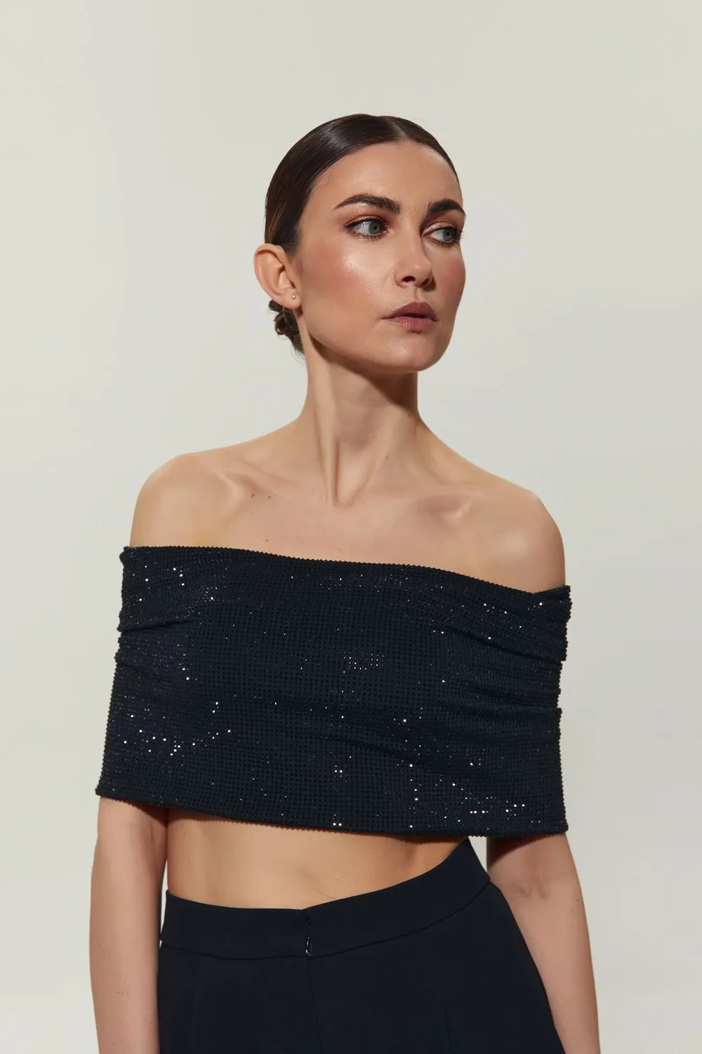 Product image for Semenenko soft off the shoulder wide crystal top