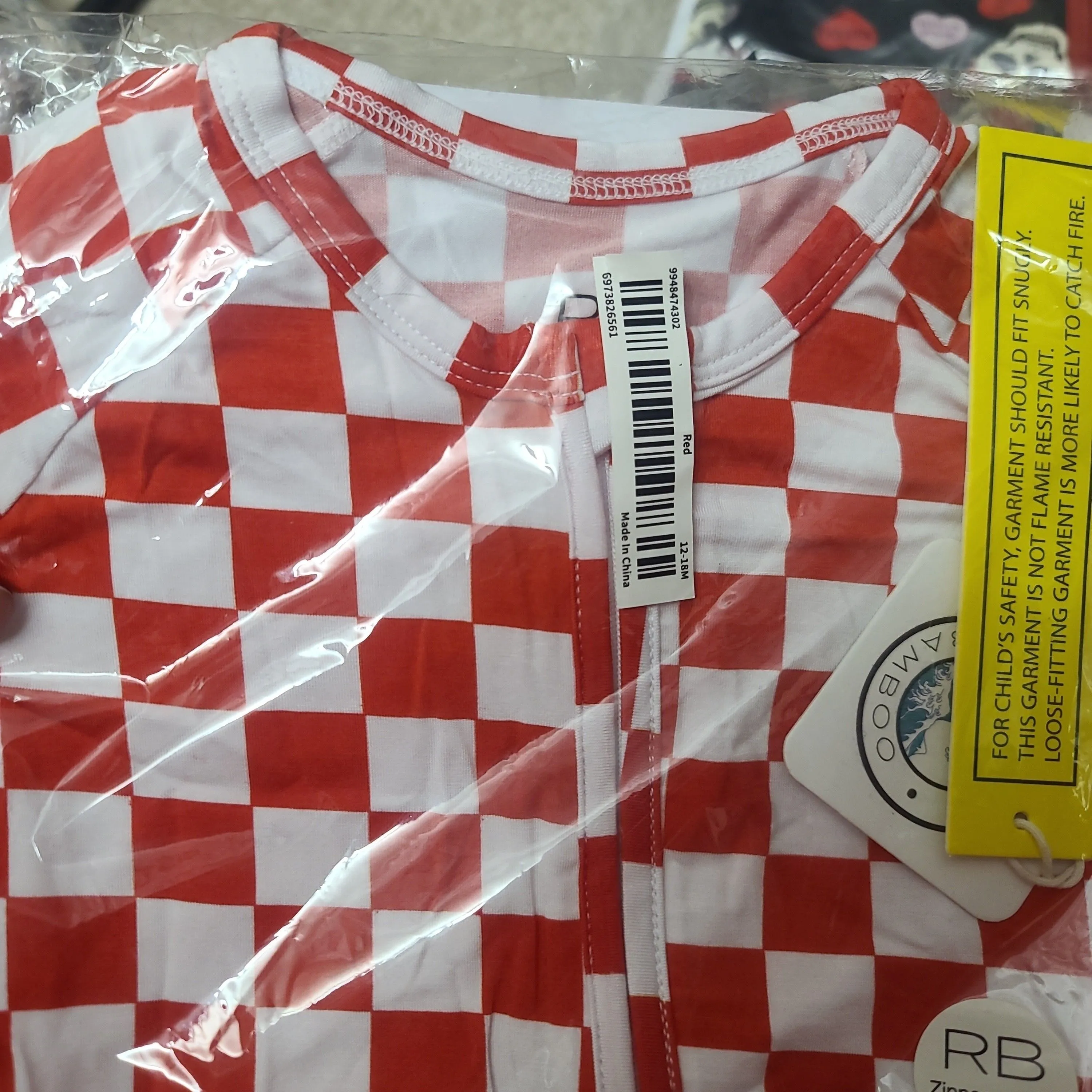 Product image for 12-18M Checks Zippies