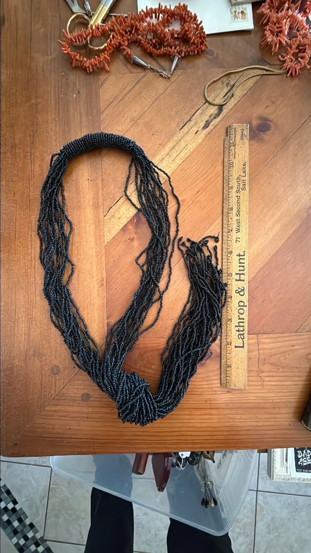 Product image for Beautiful seed bead wrapped necklace.