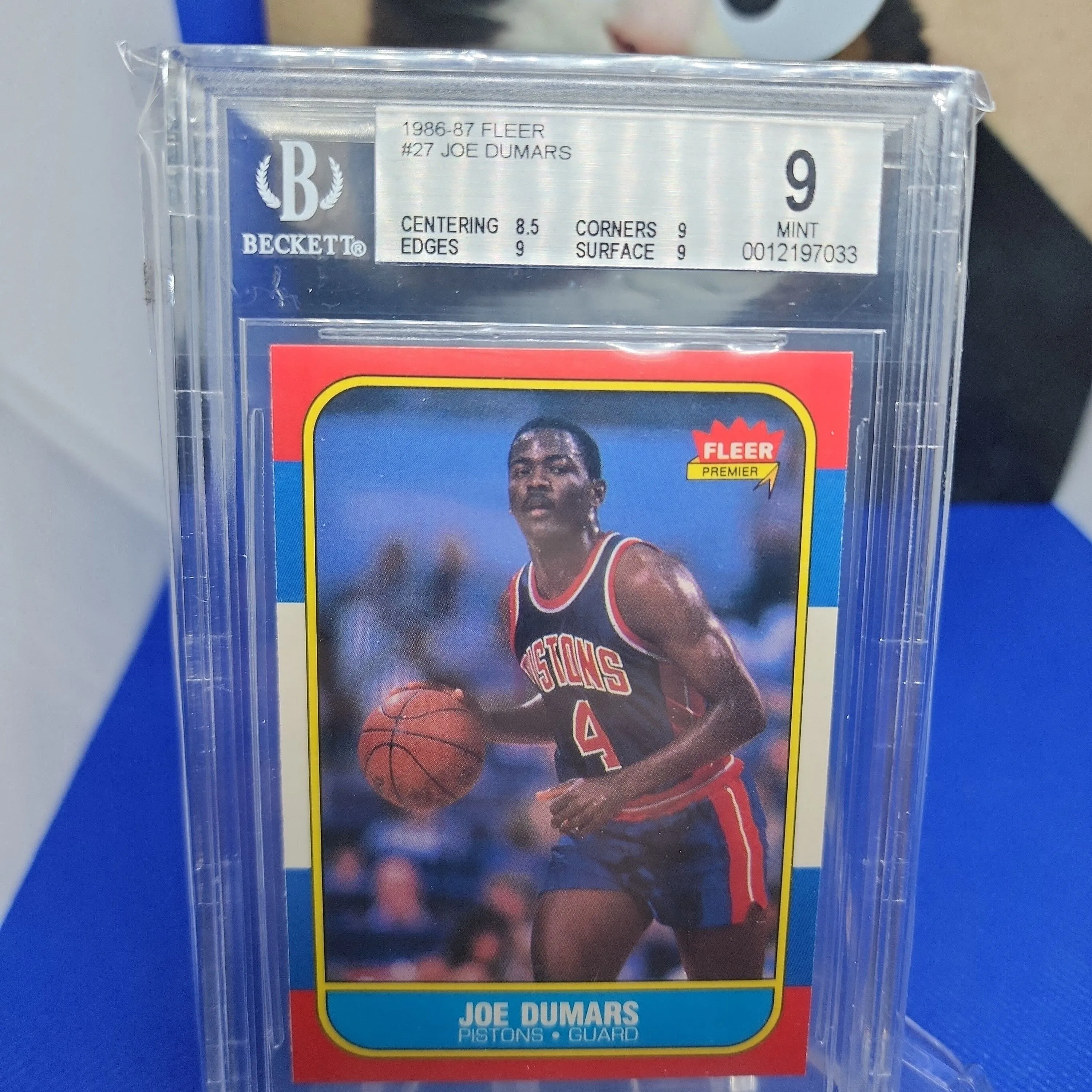 Product image for 1986-87 Fleer Joe Dumars BGS 9 Mint Rookie