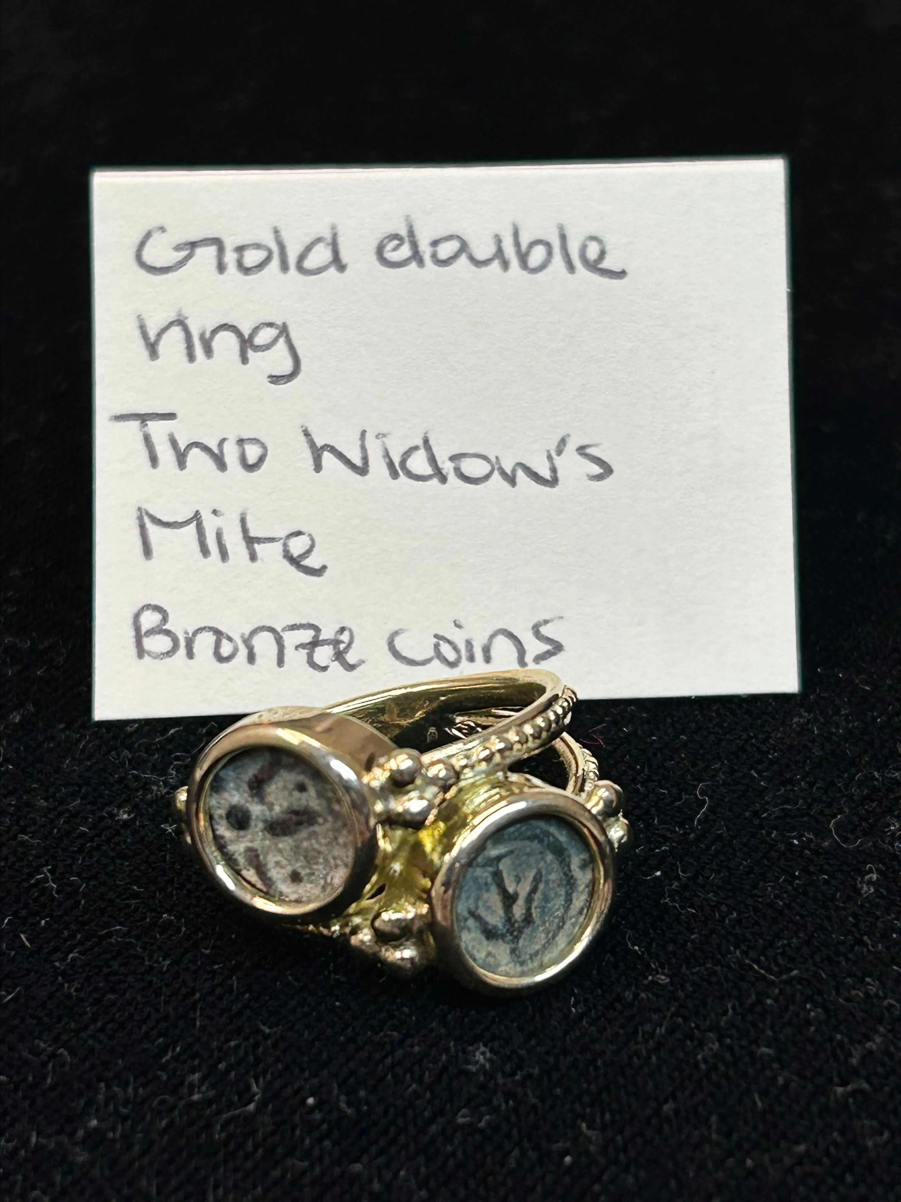 Product image for Widow's Mite Two Coin Ring 14k Gold (8.7grams)
