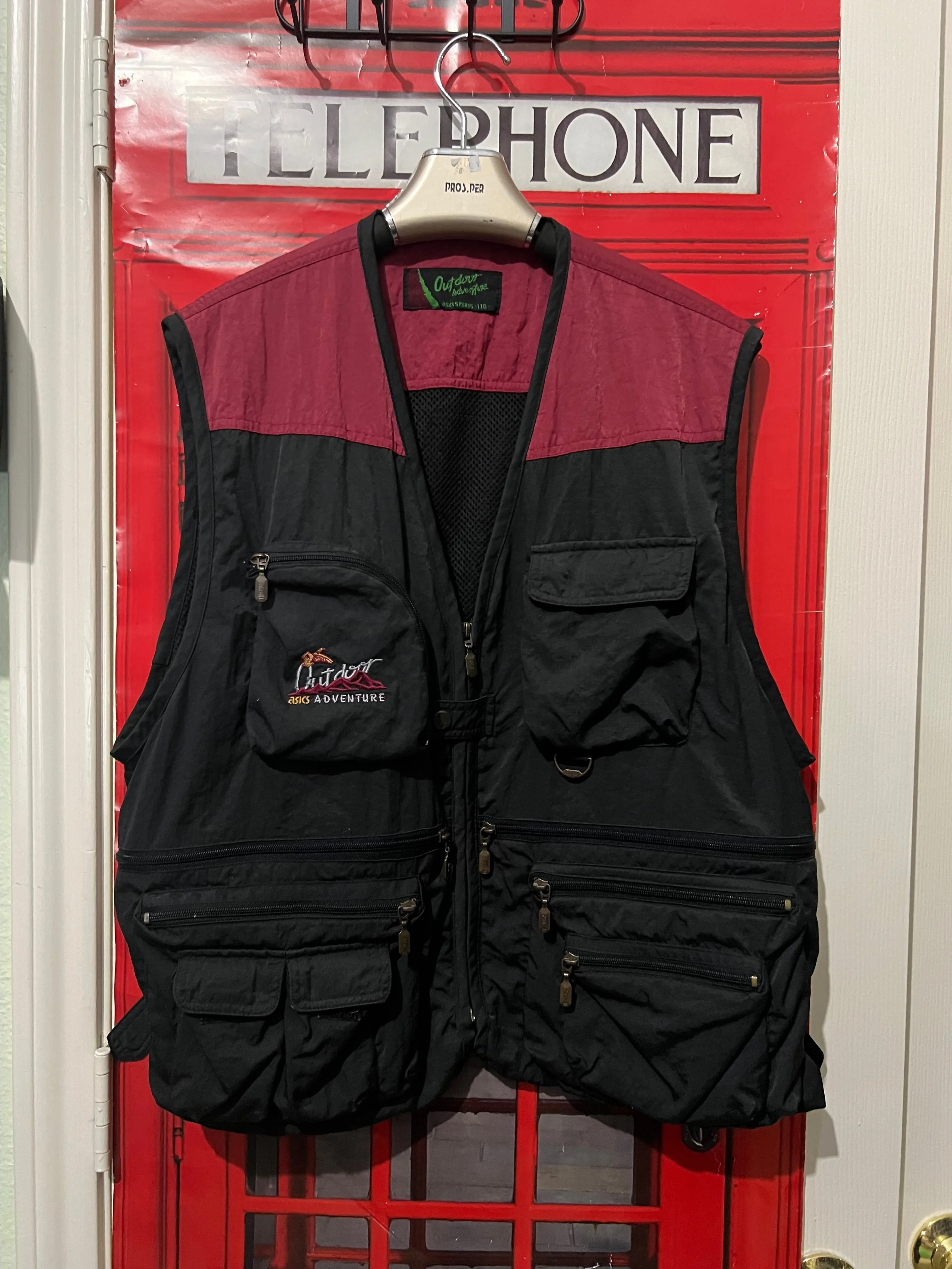 Product image for Vtg ASICS Outdoor Adventure Multi Zip Hiking Fishing Utility  Travel Vest
