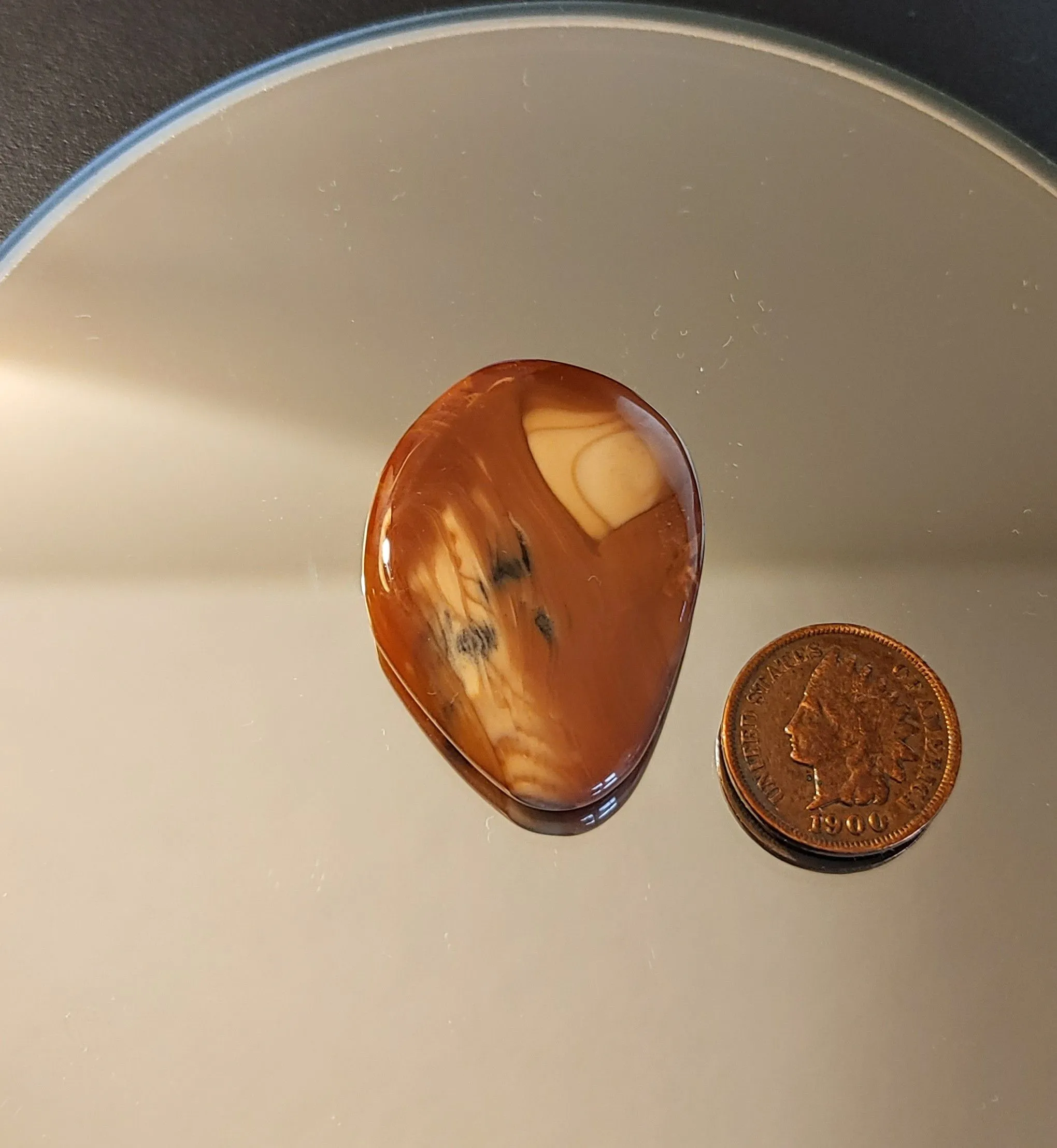 Product image for Polished Handcrafted 39x29mm 49.05ct Freeform Bruneau Jasper Cabochon - A CS Original Piece