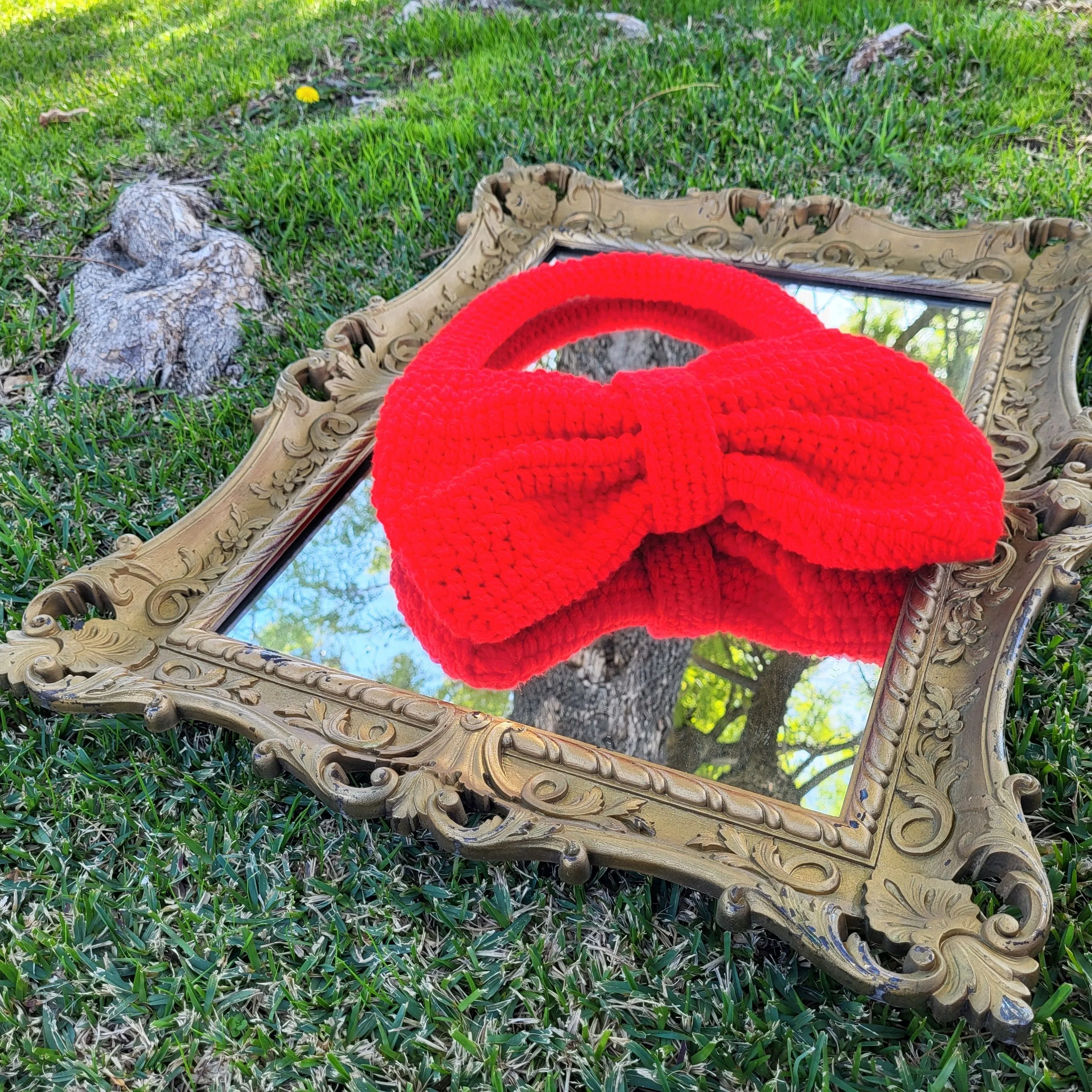 Product image for Crochet, Red bow 🎀  bag