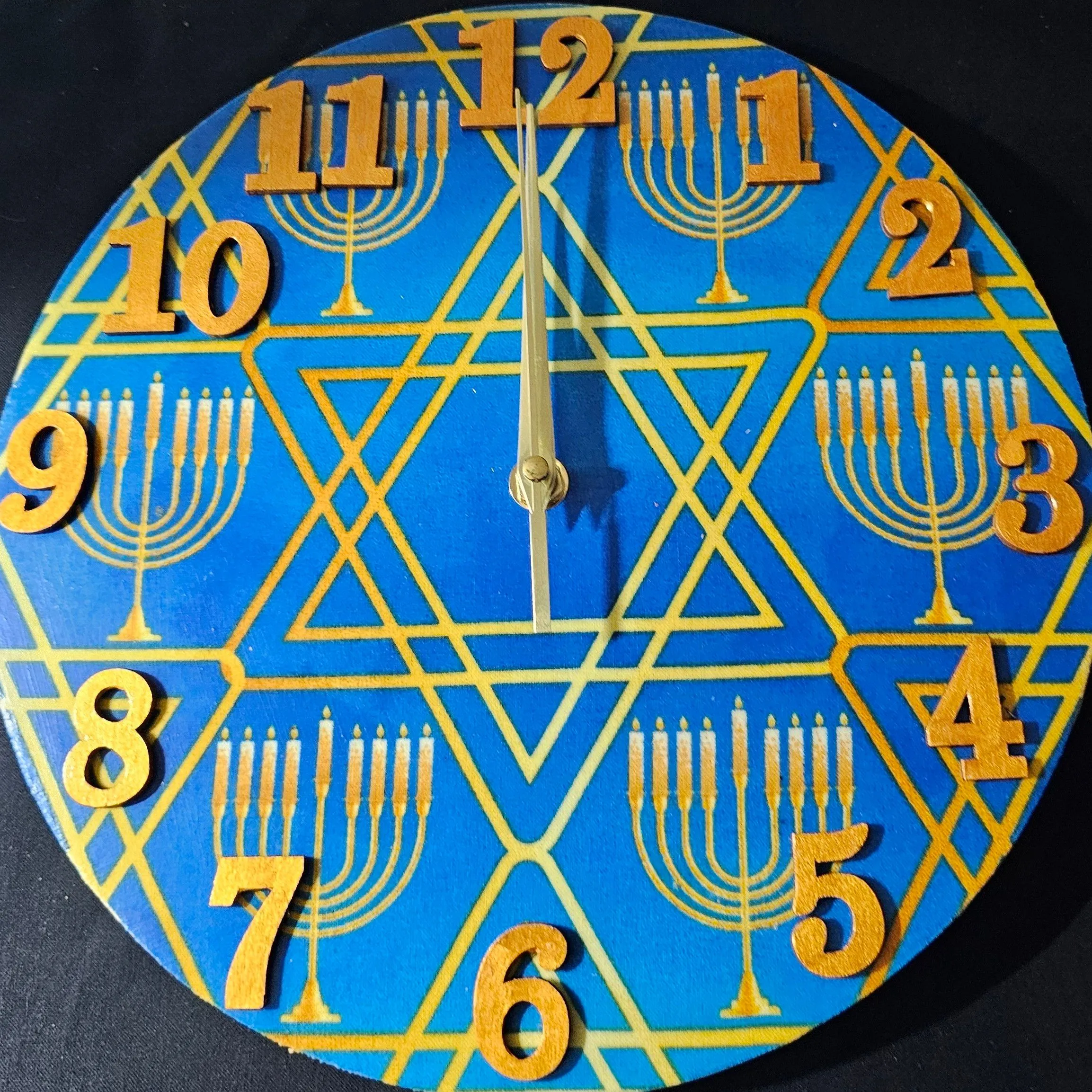 Product image for 66 Handmade Clock - Jewish Stars and Menorahs