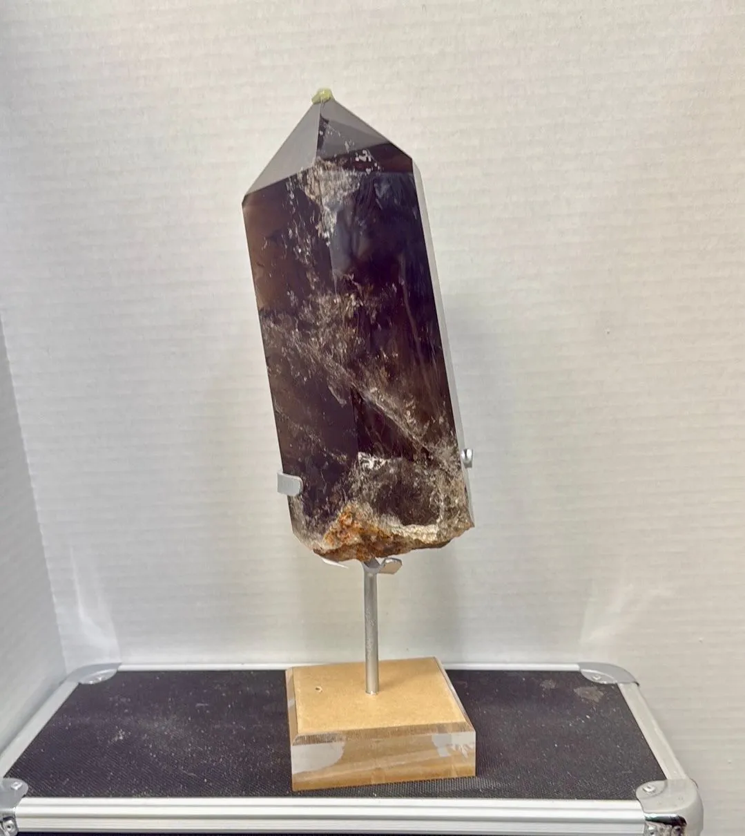 Product image for Ex large Brazilian Smokey Quartz point w/stand