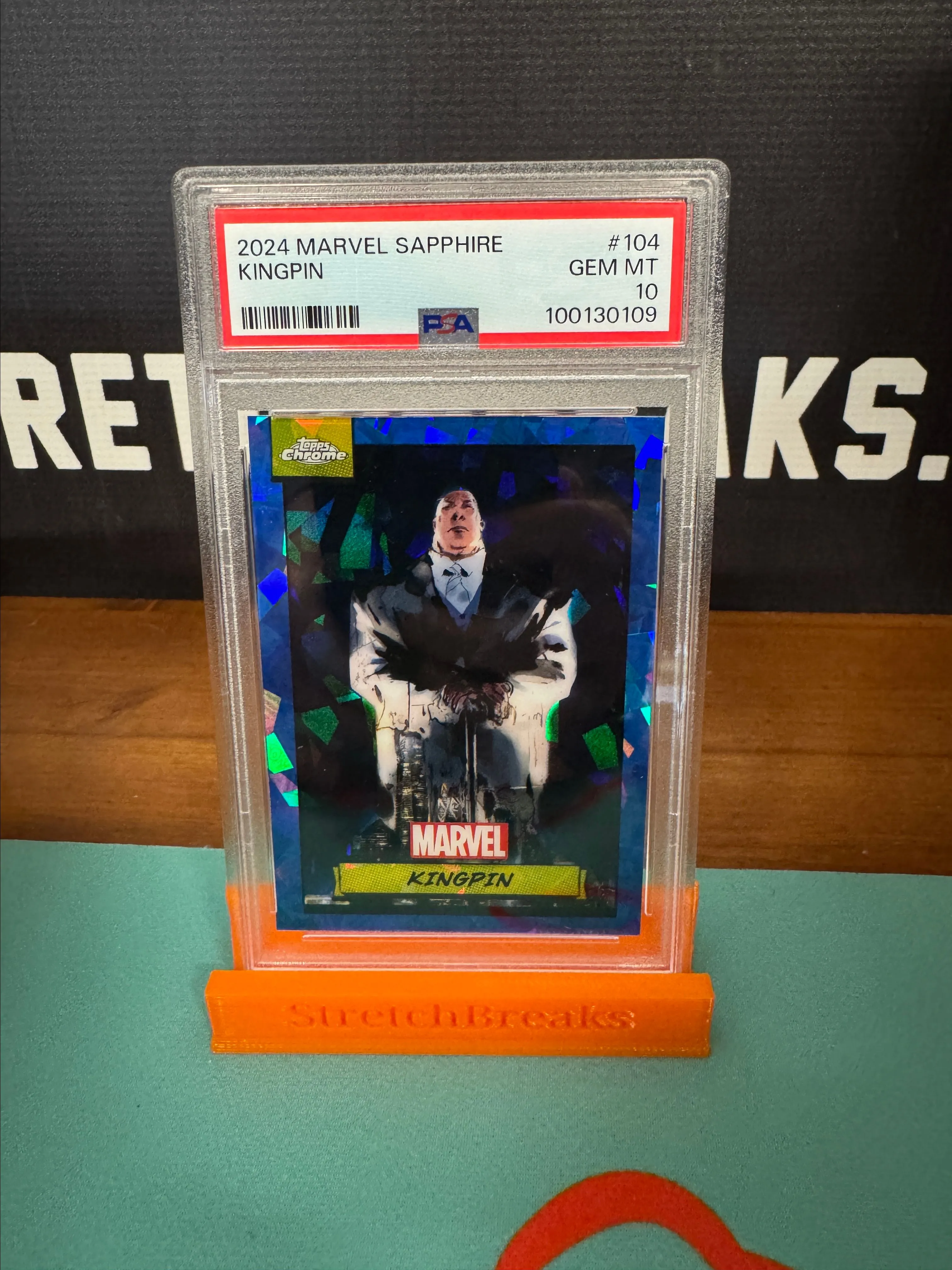 Product image for Kingpin Topps Chrome Marvel Sapphire PSA 10