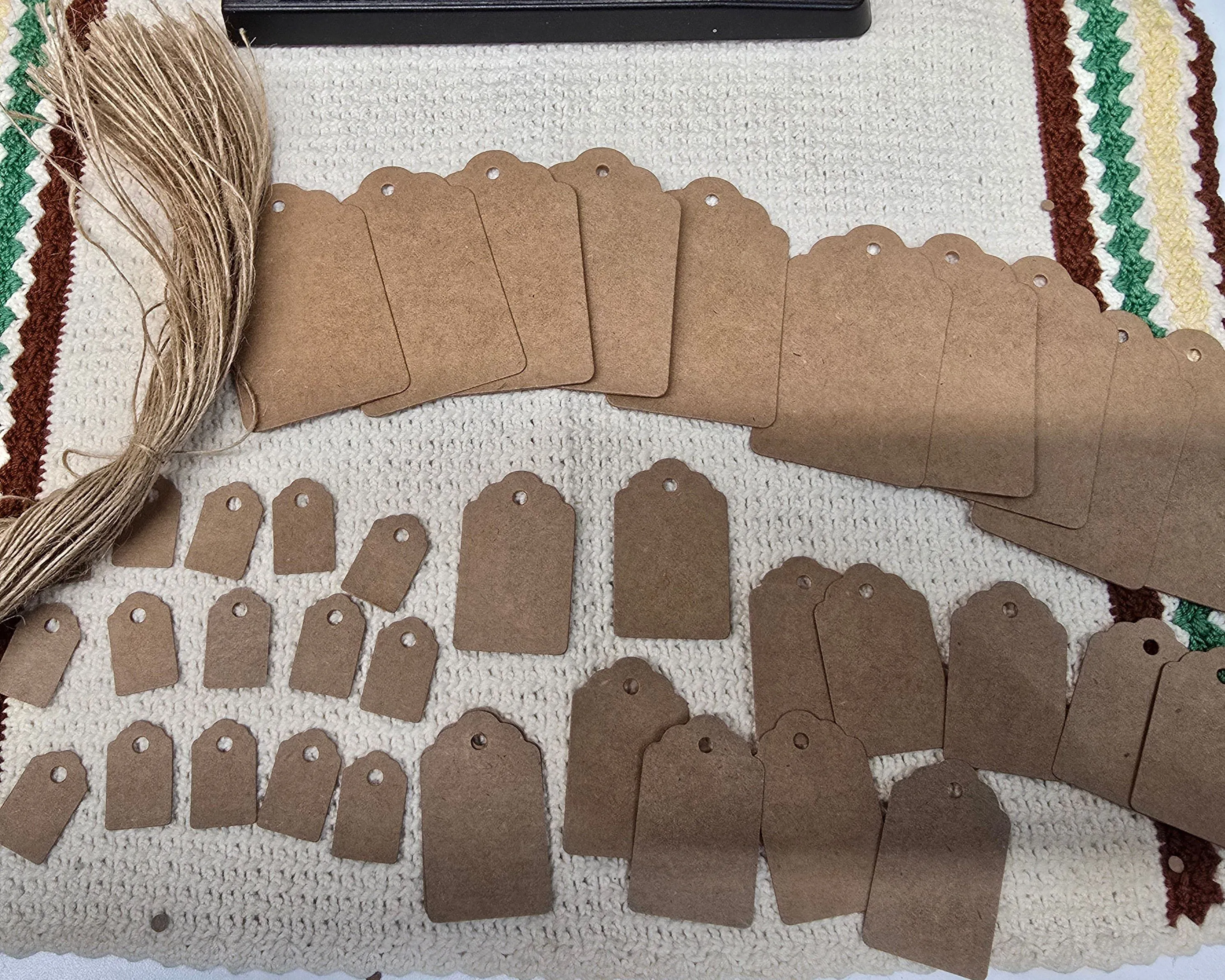 Product image for 37 Kraft Junk Journaling Tags & Twine