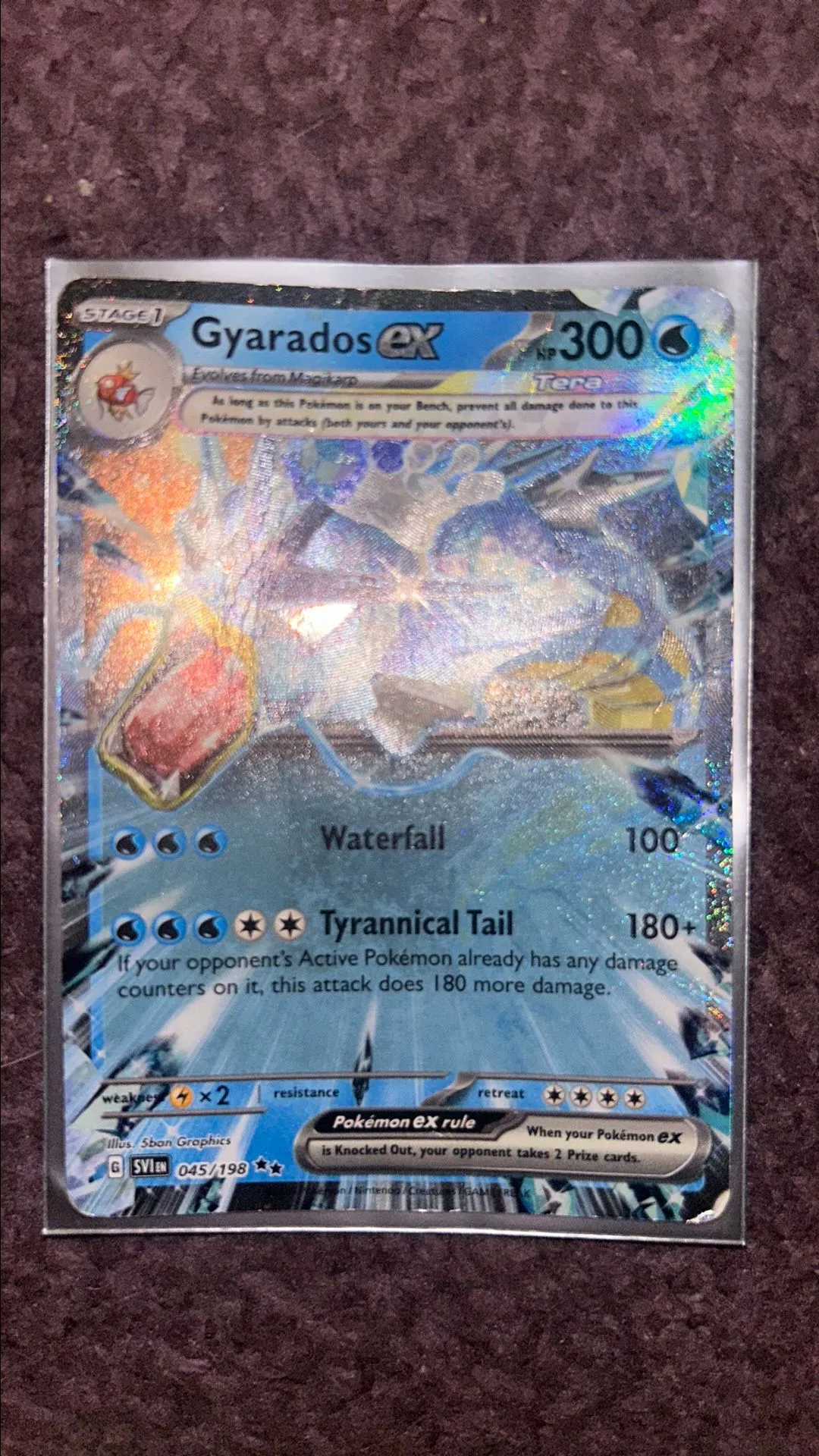 pokemon tcg scarlet and violet 045 198 gyarados ex card & 45/198 (180+) If your opponents Active Pokmon already has any damage counters on it 045/198 Gyarados ex Holo Double
