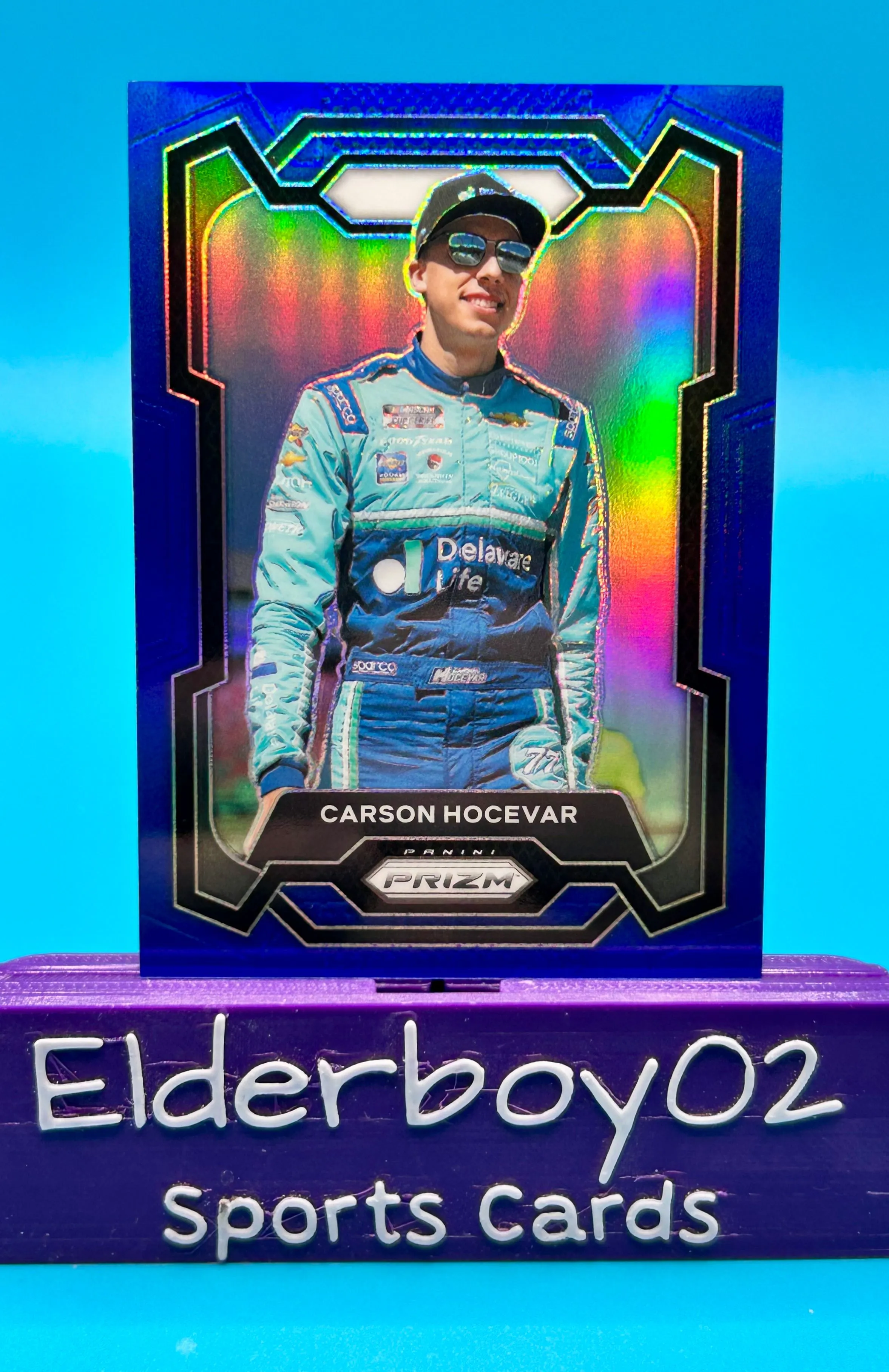 Product image for Carson Hocevar 142/199 Blue Prizm 2024 Panini Prizm Racing Nascar Chevrolet
