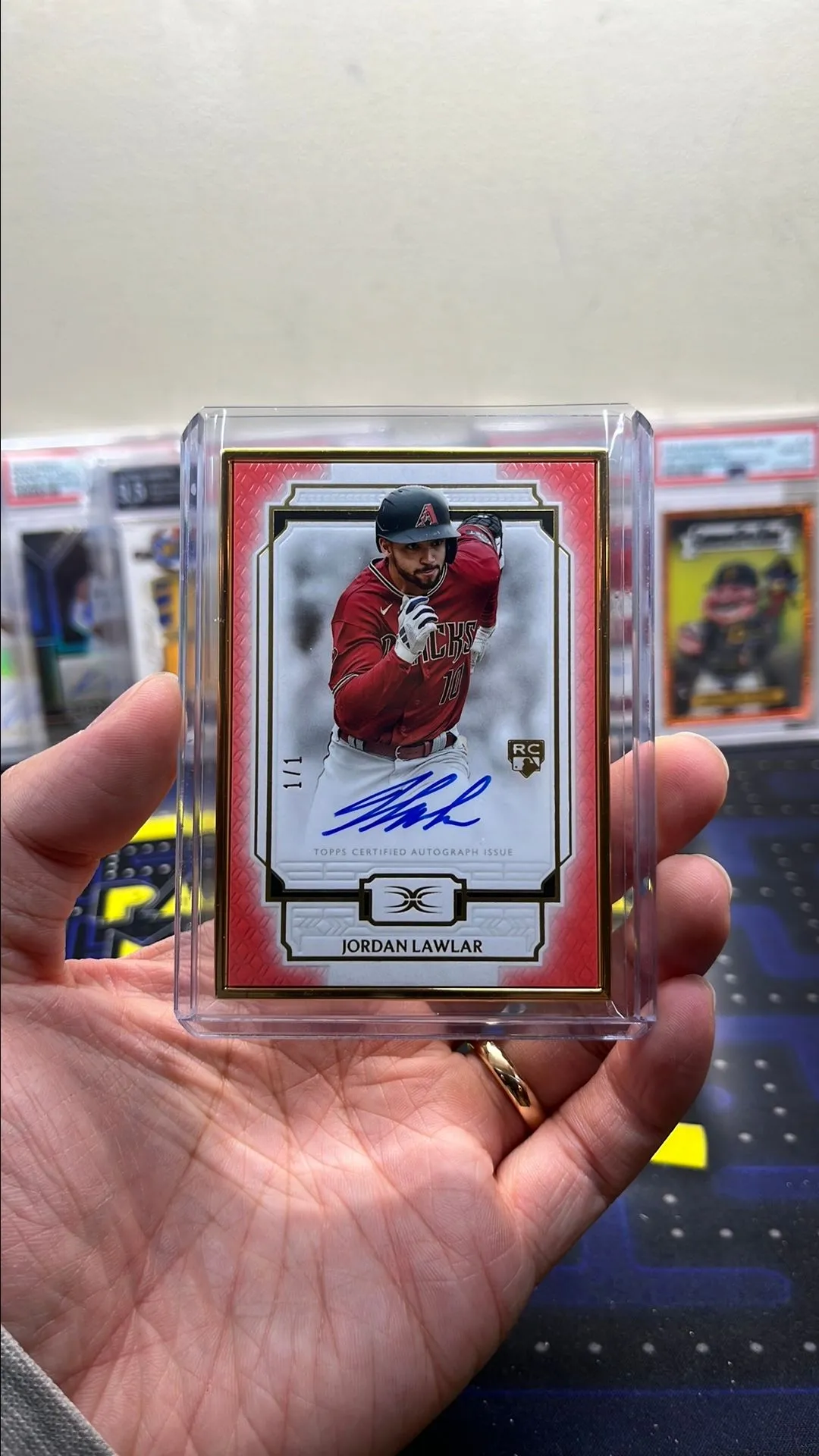 Product image for 2024 definitive Jordan lawlar 1/1 red rookie auto