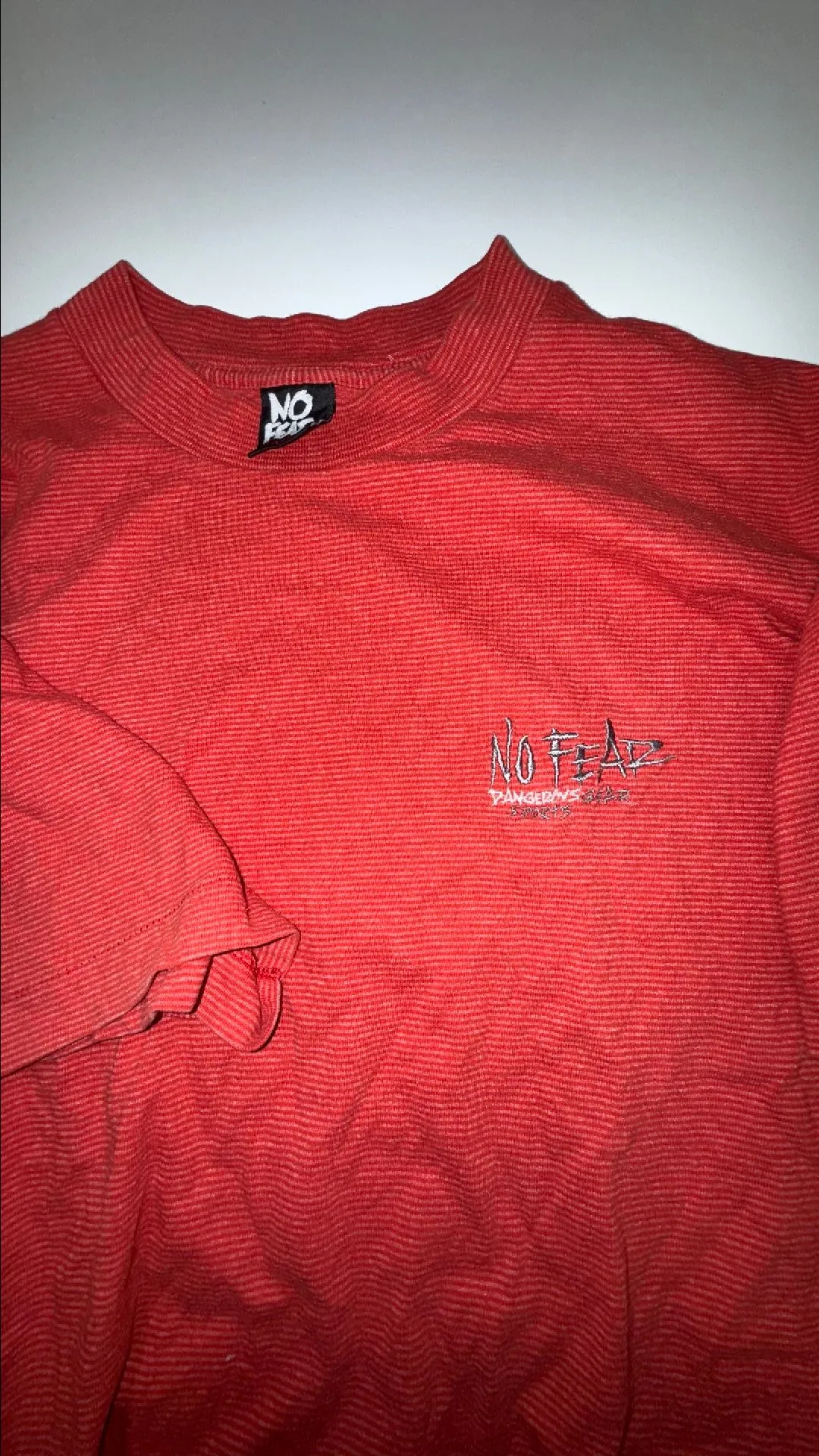 Product image for 90s No fear Supply faded pinstripe tee