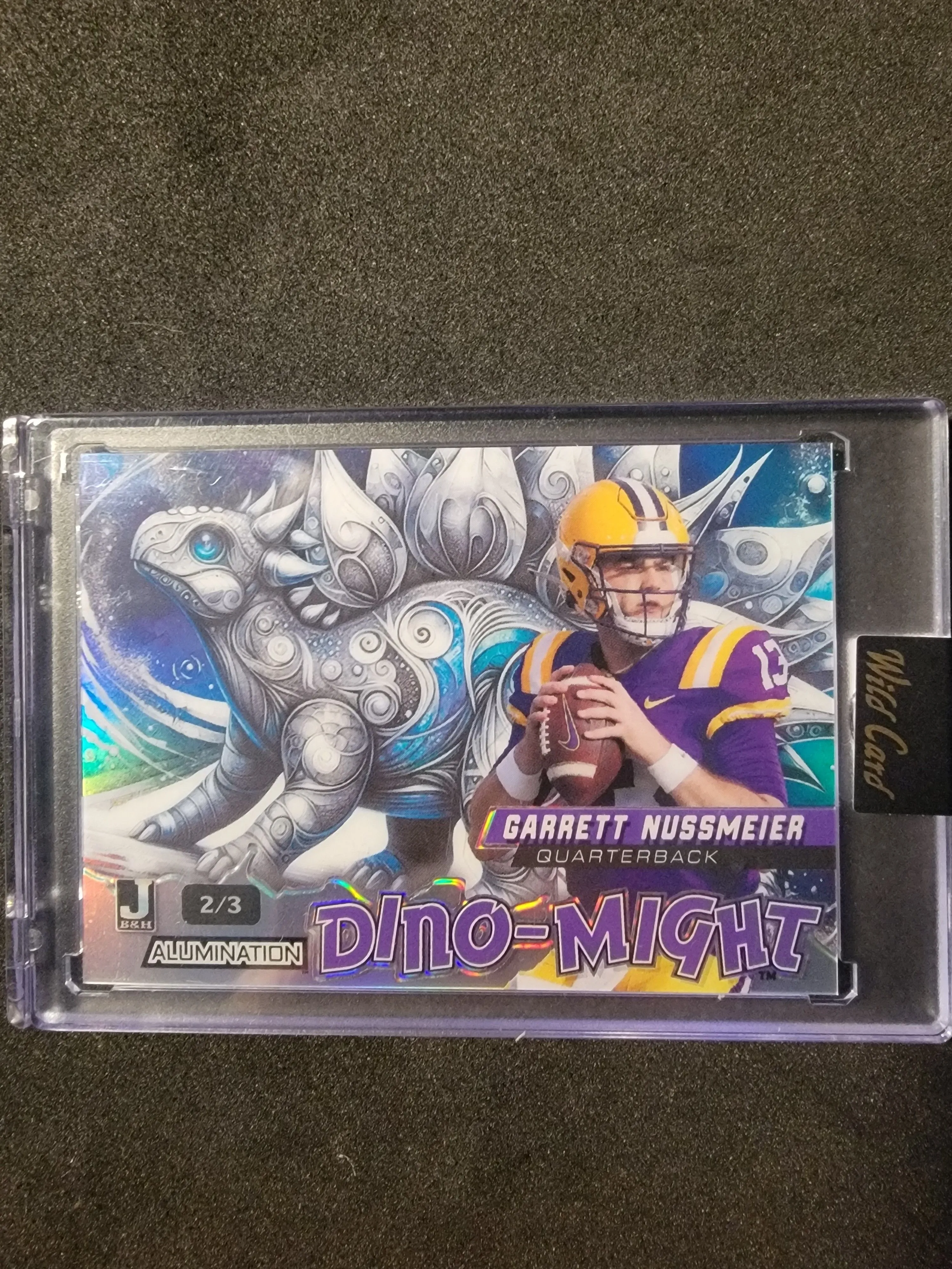 Product image for 2024 WildCard Dino-Might White Baby Stegosaurus Garrett Nussmeier 2/3
