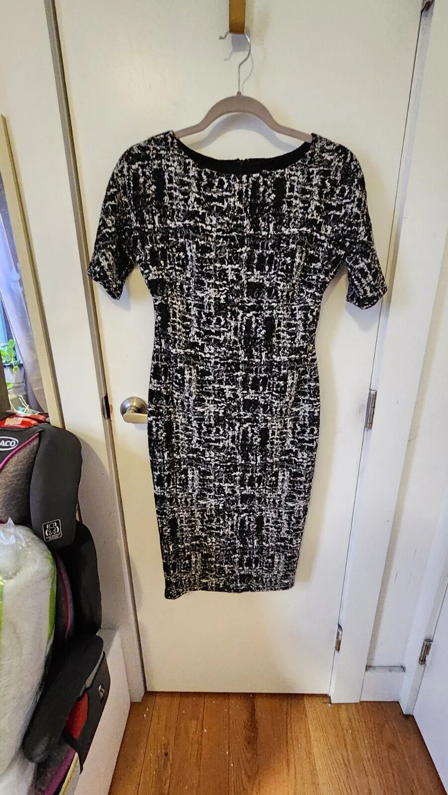 Product image for Maggy London Black And White Knit Dress Size 2