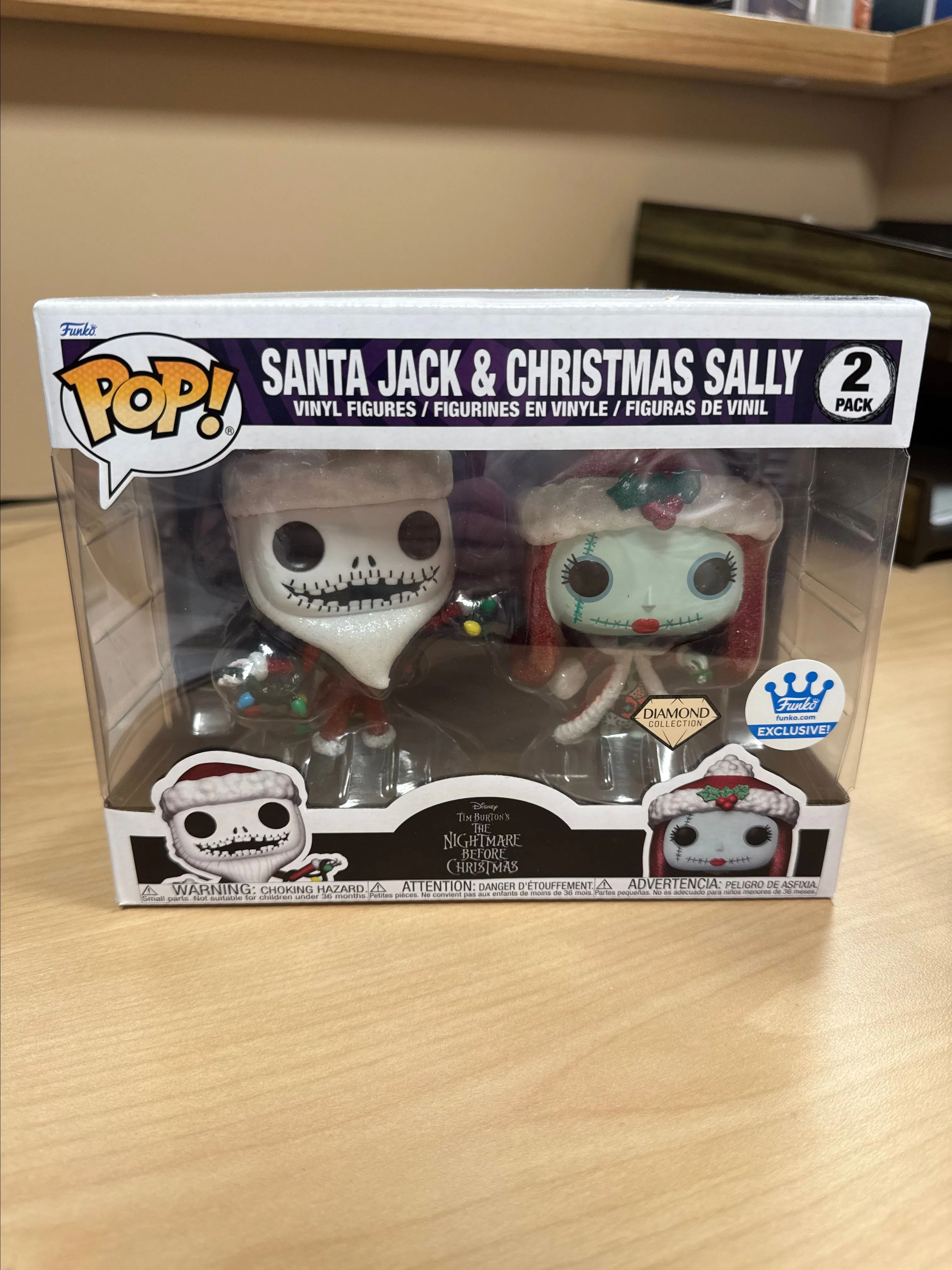 Product image for Santa Jack & Christmas Sally Diamond 2pk Collection Funko Pop