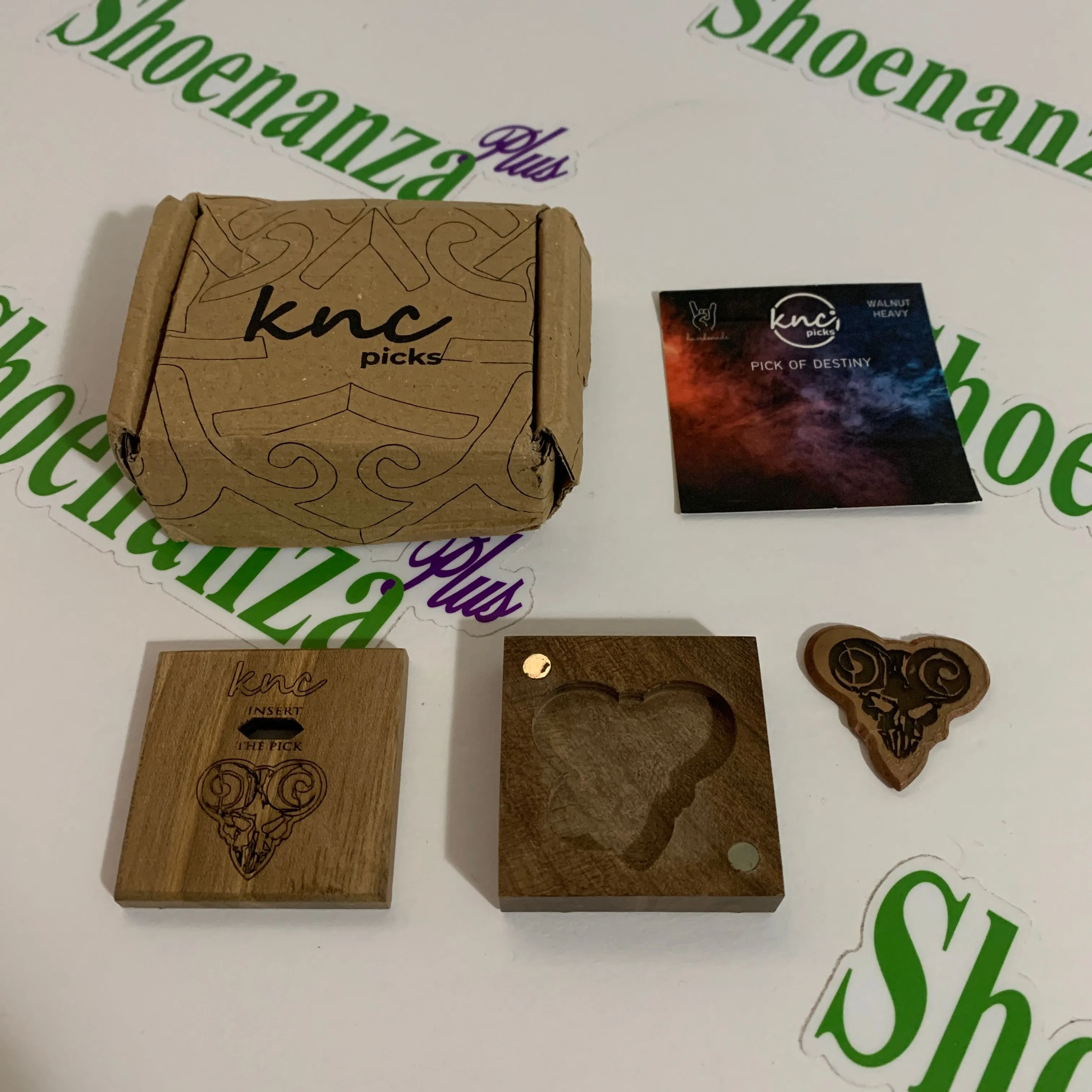 Product image for KNC Picks Guitar Pick Of Destiny Walnut Heavy Wooden Box Single Tenacious D