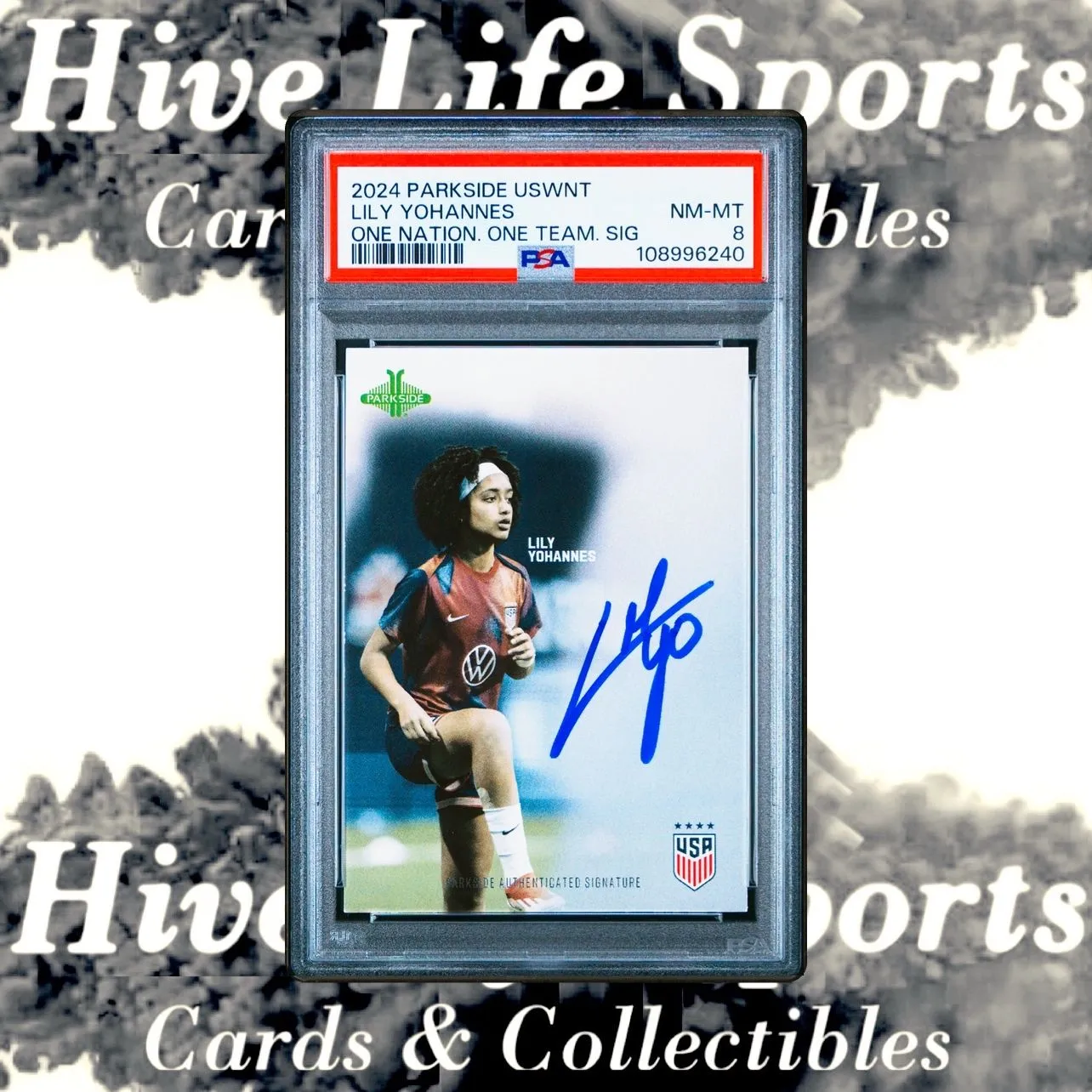 Product image for Lily Yohannes 2024 Parkside USWNT ONOT RC Auto /500 USA PSA 8