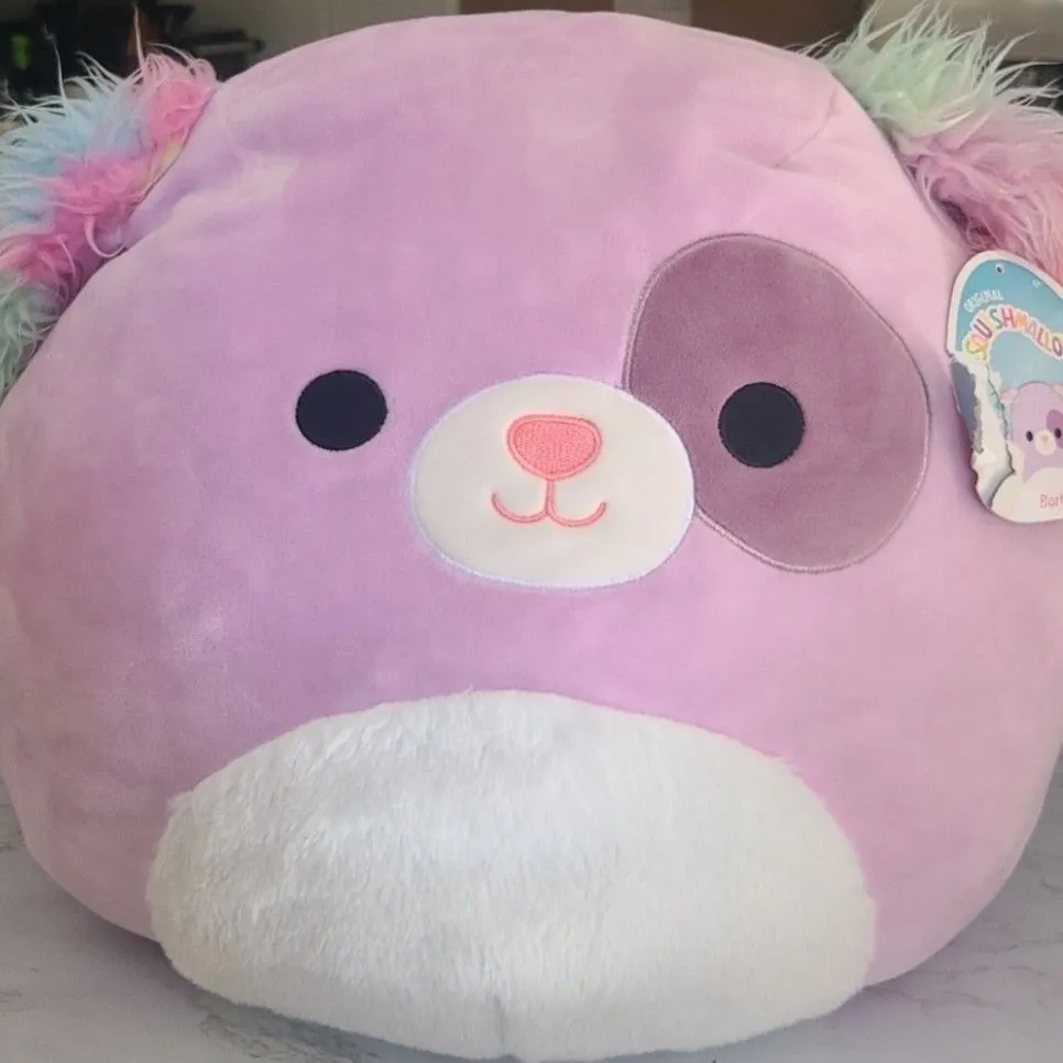 Product image for Squishmallow 16 Inch Barb The Purple Dog 2022 Kelly Toys with tags