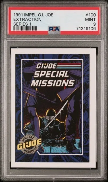 Product image for 1991 Impel G.I. Joe Series 1 Extraction Series 1 Snake Eyes PSA MINT 9