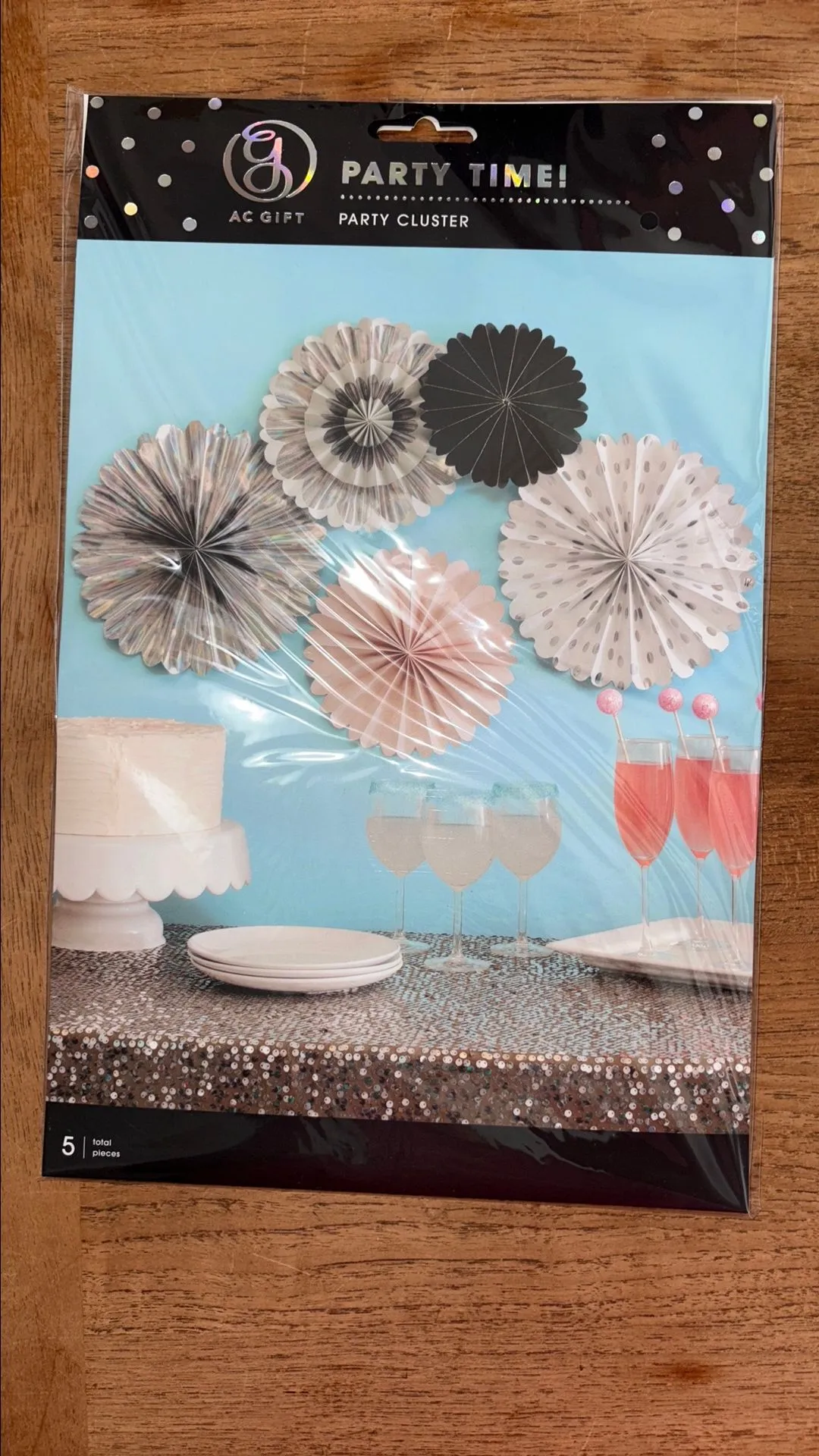Product image for 0Bpc American Crafts Party Time Paper Fan Clusters - Holographic Foil Accents Decorations
