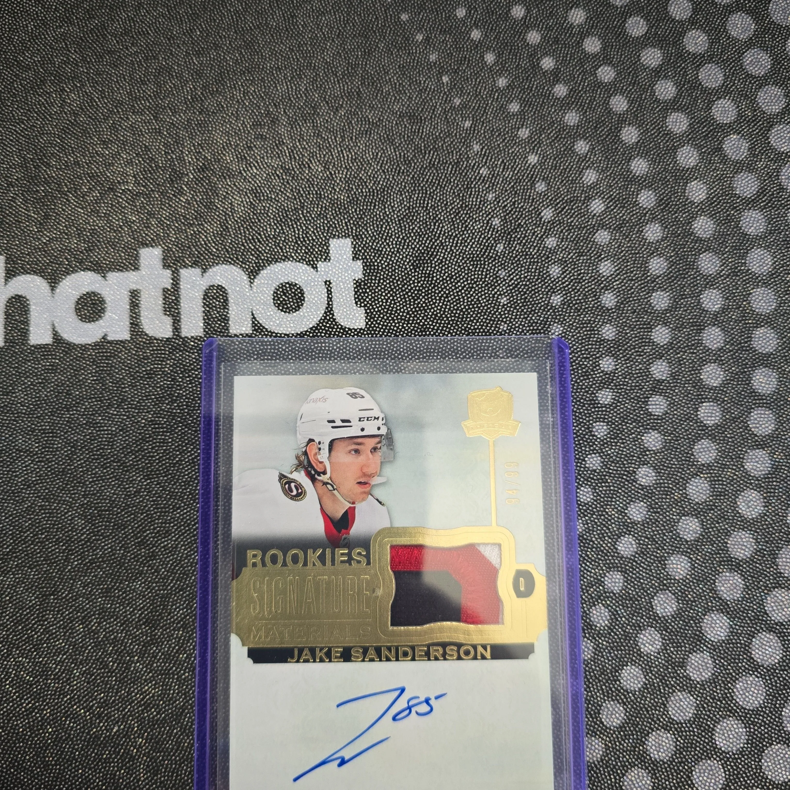 Product image for Jake Sanderson Rookies signature materials patch auto