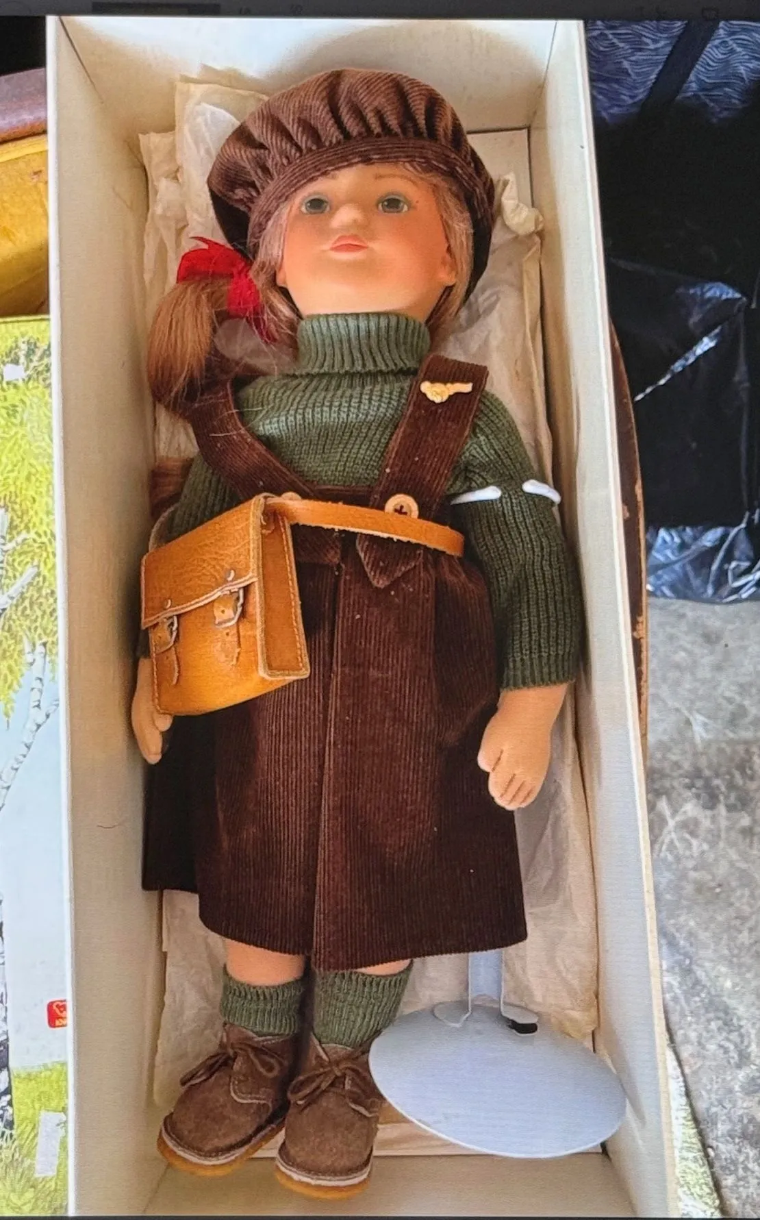 Product image for 19” Steiff “Andrea” Margarete steiff puppe brunette ponytail girl Doll