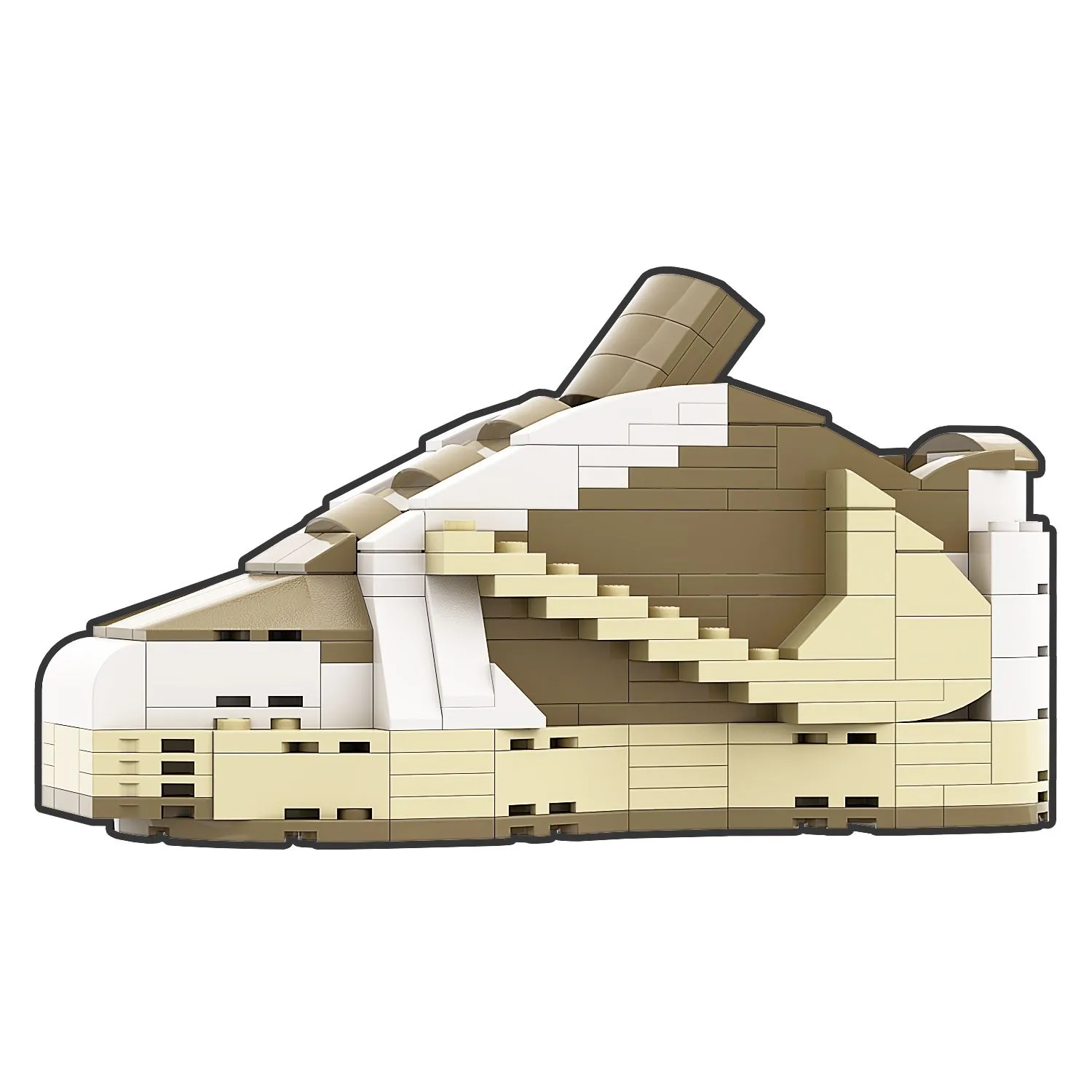 Product image for Regular Size AJ1 Low Travis Scott Reverse Mocha Sneaker Bricks Building Set