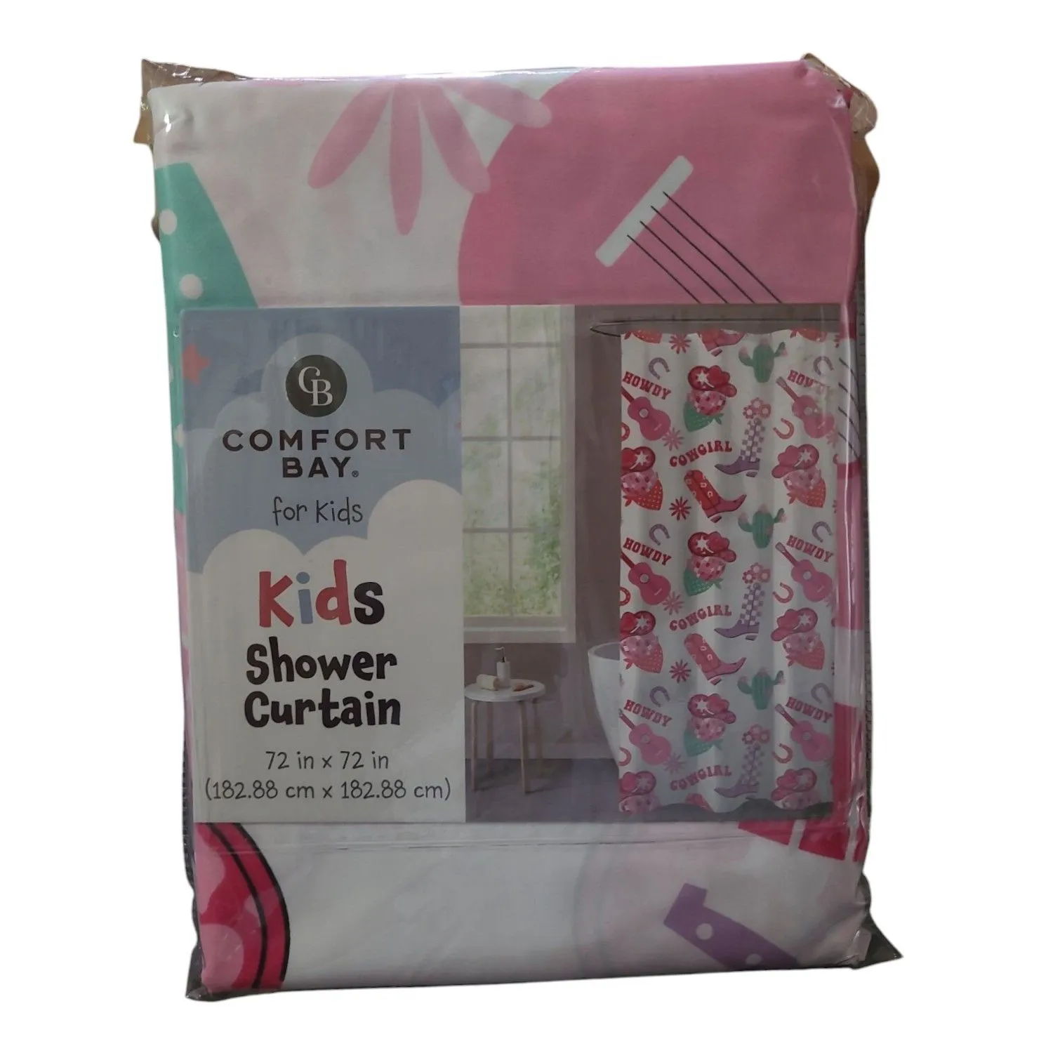 Product image for Comfort Bay Kids Shower Curtain (Cowgirl Rodeo) NEW