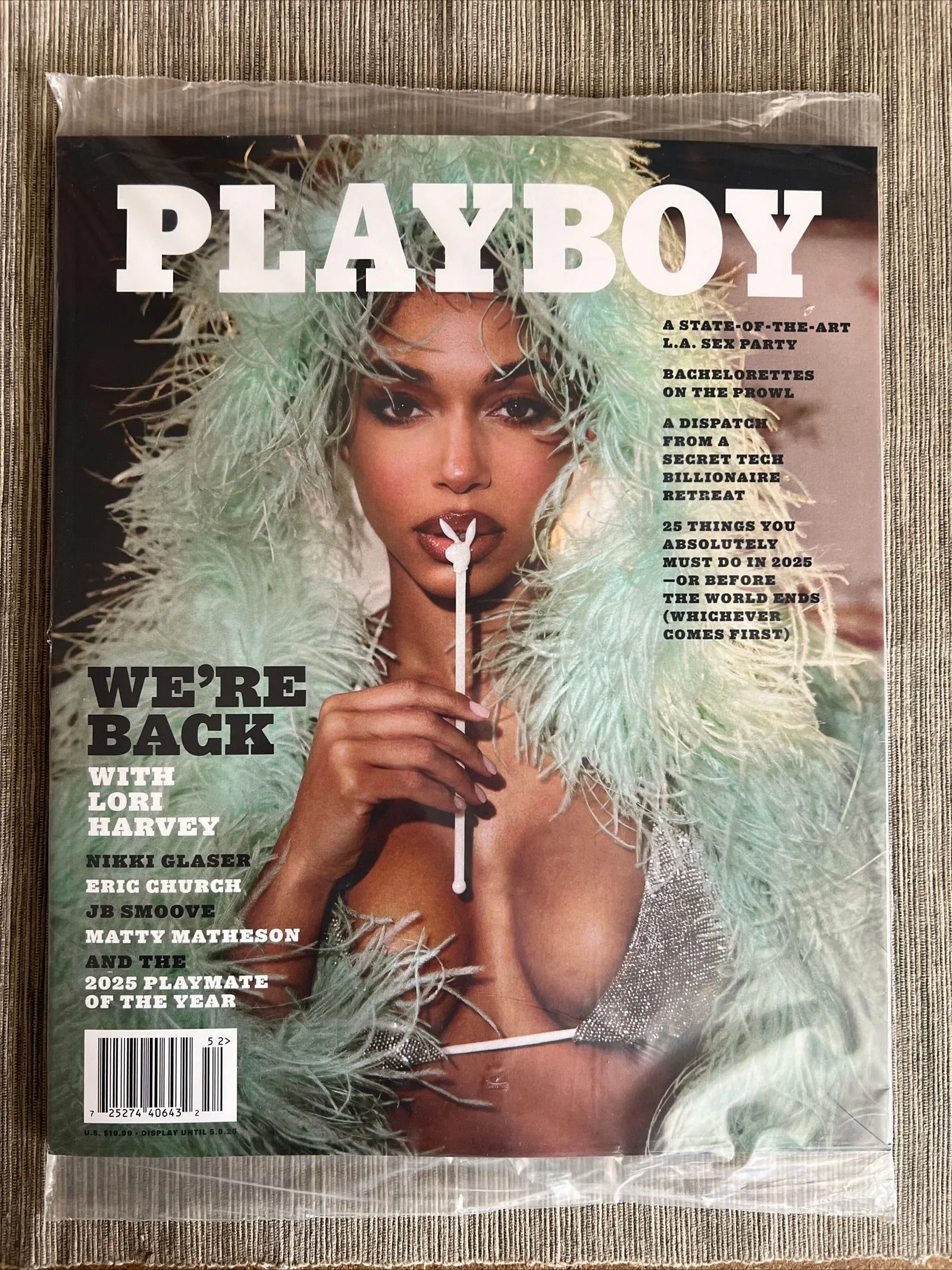 Product image for Playboy Magazine February 2025 LORI HARVEY - We’re Back! Print/NEWSSTAND Sealed