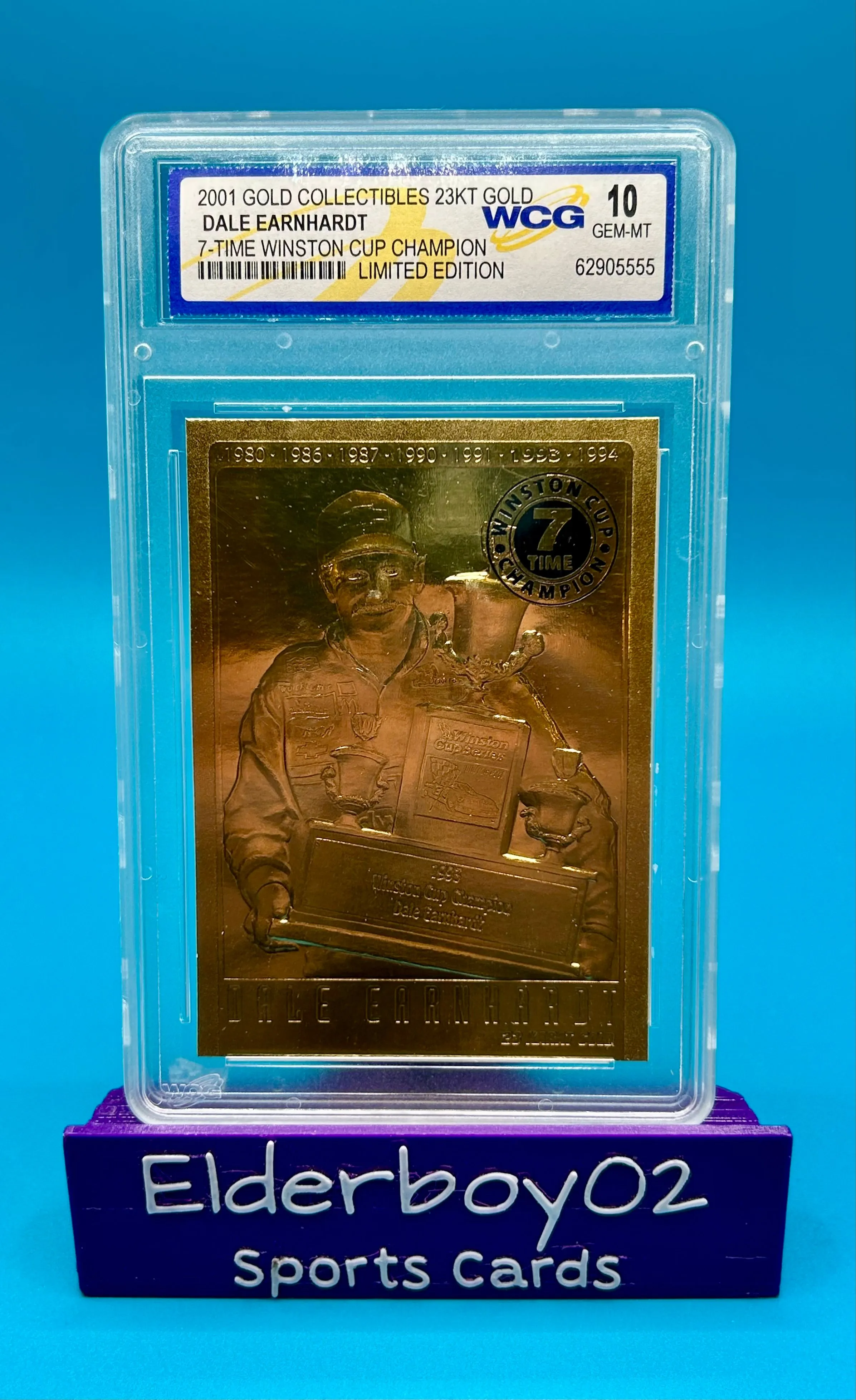 Product image for Dale Earnhardt Sr Slab WCG 10 #6053 23kt Gold 7-Time 2001 Gold Collectibles Limited Edition