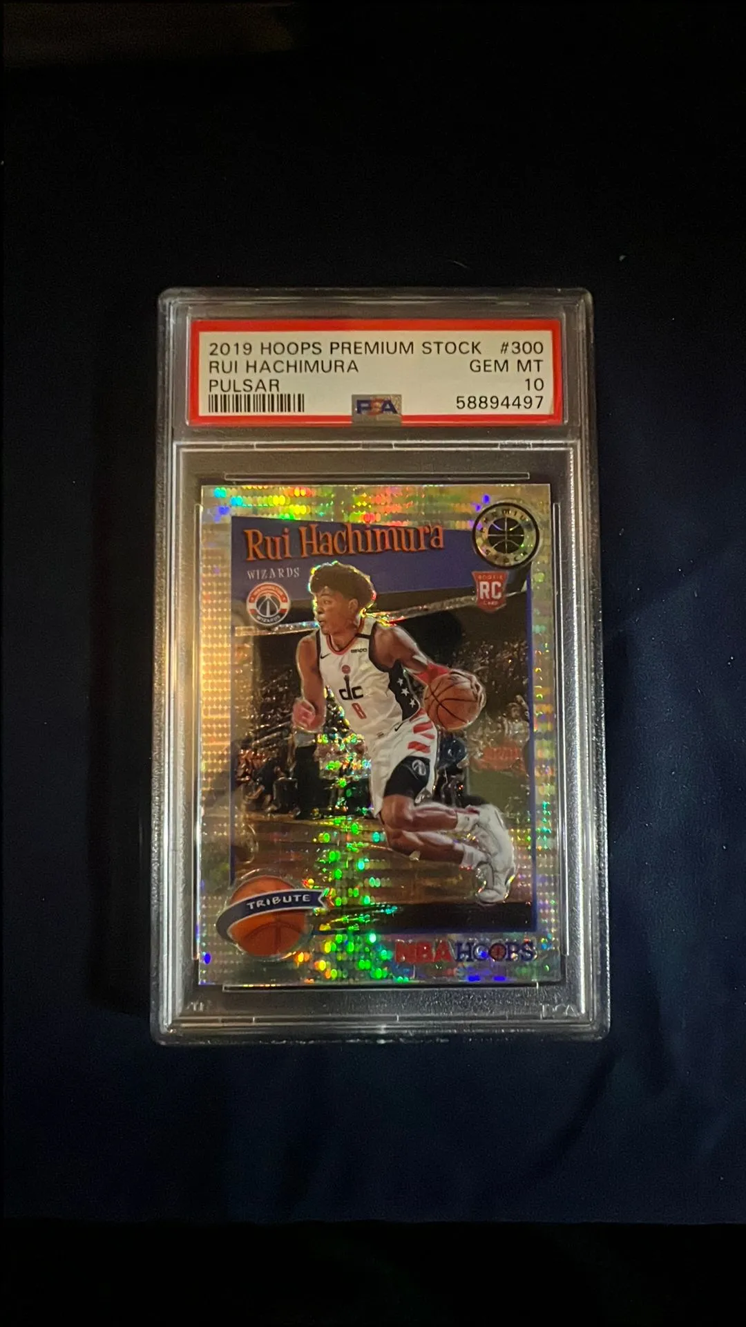 Product image for 2019 Panini Hoops Premium Stock Rui Hachimura 300 Pulsar PSA GEM MT 10