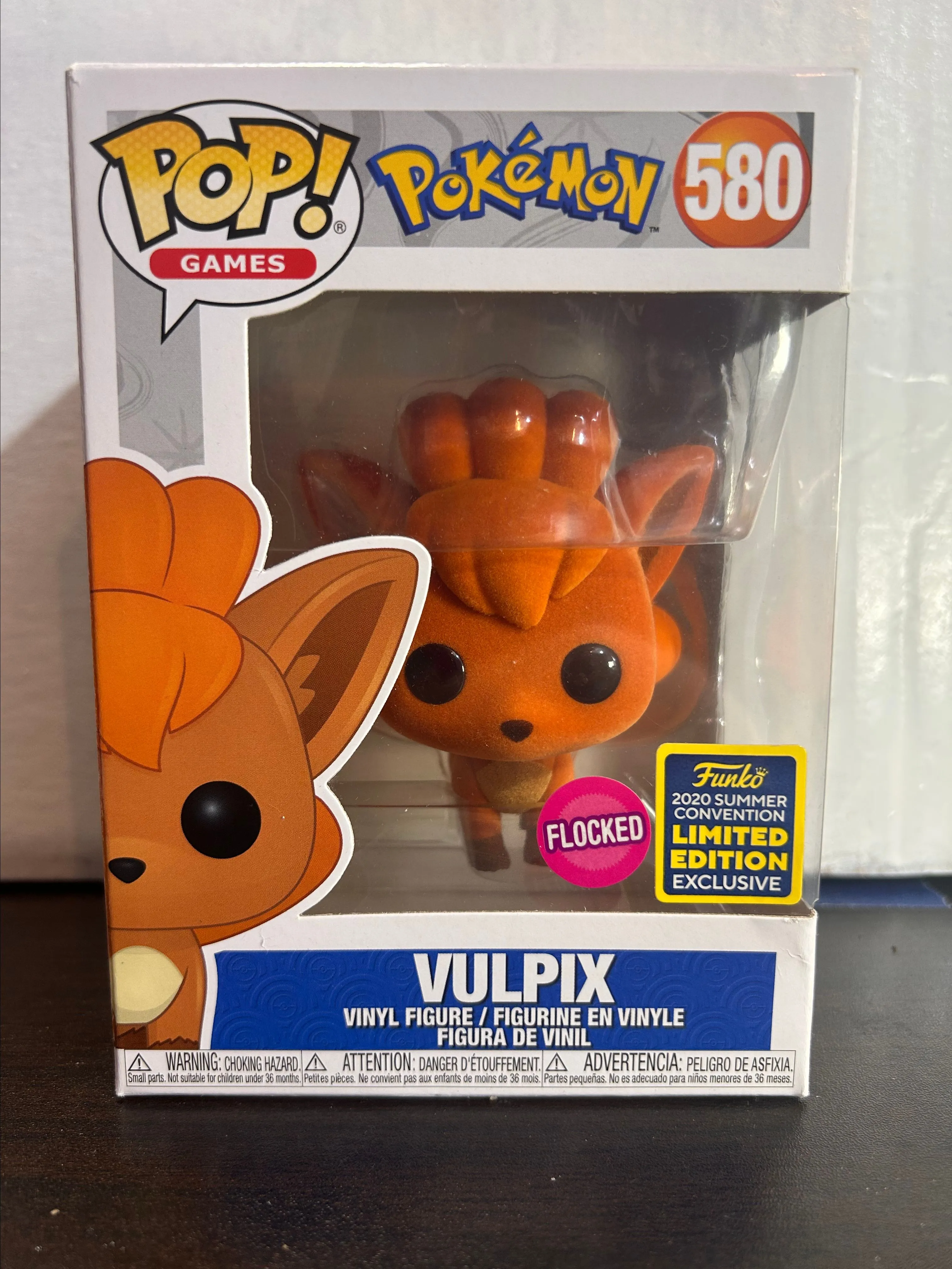 Product image for Vulpix Flocked 2020 Summer Convention LE Excl Pokémon Games Funko Pop 580 W Prot