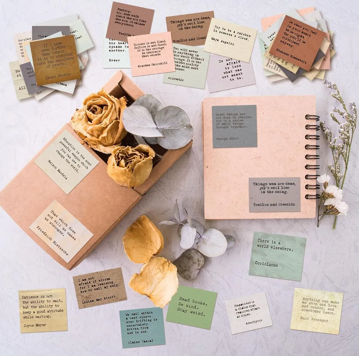 Product image for 3 for $1 Vintage Typewriter Motivational Quotes Stickers