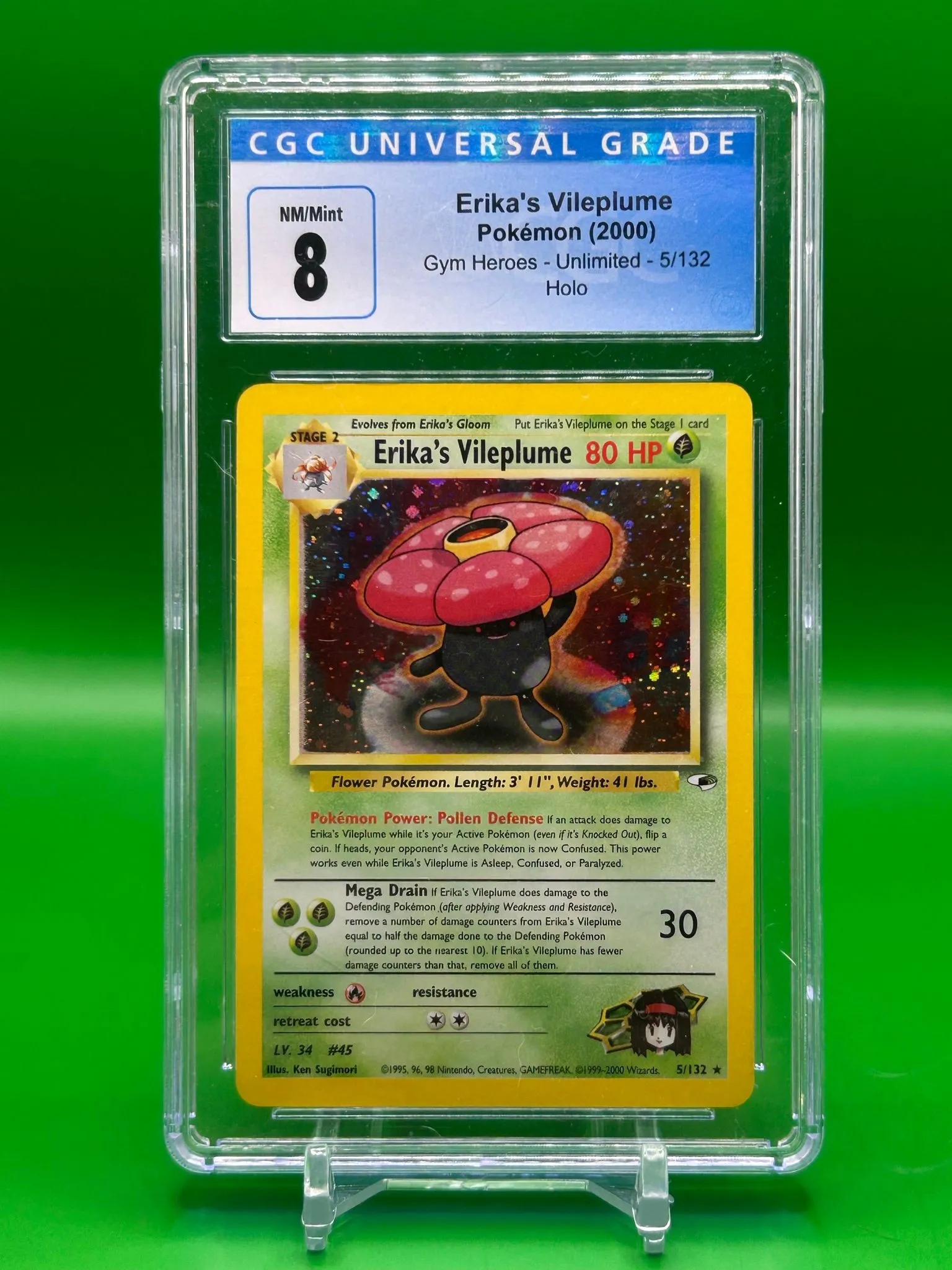 vileplume holographic pokemon card Pokemon Card Dark Vileplume Lv.29 No.045 Old Back Holo EX-VG Japanese main image 0