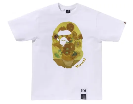 Product image for Bape x VGM Ape Head Sunflowers Tee #5 White - size M, L