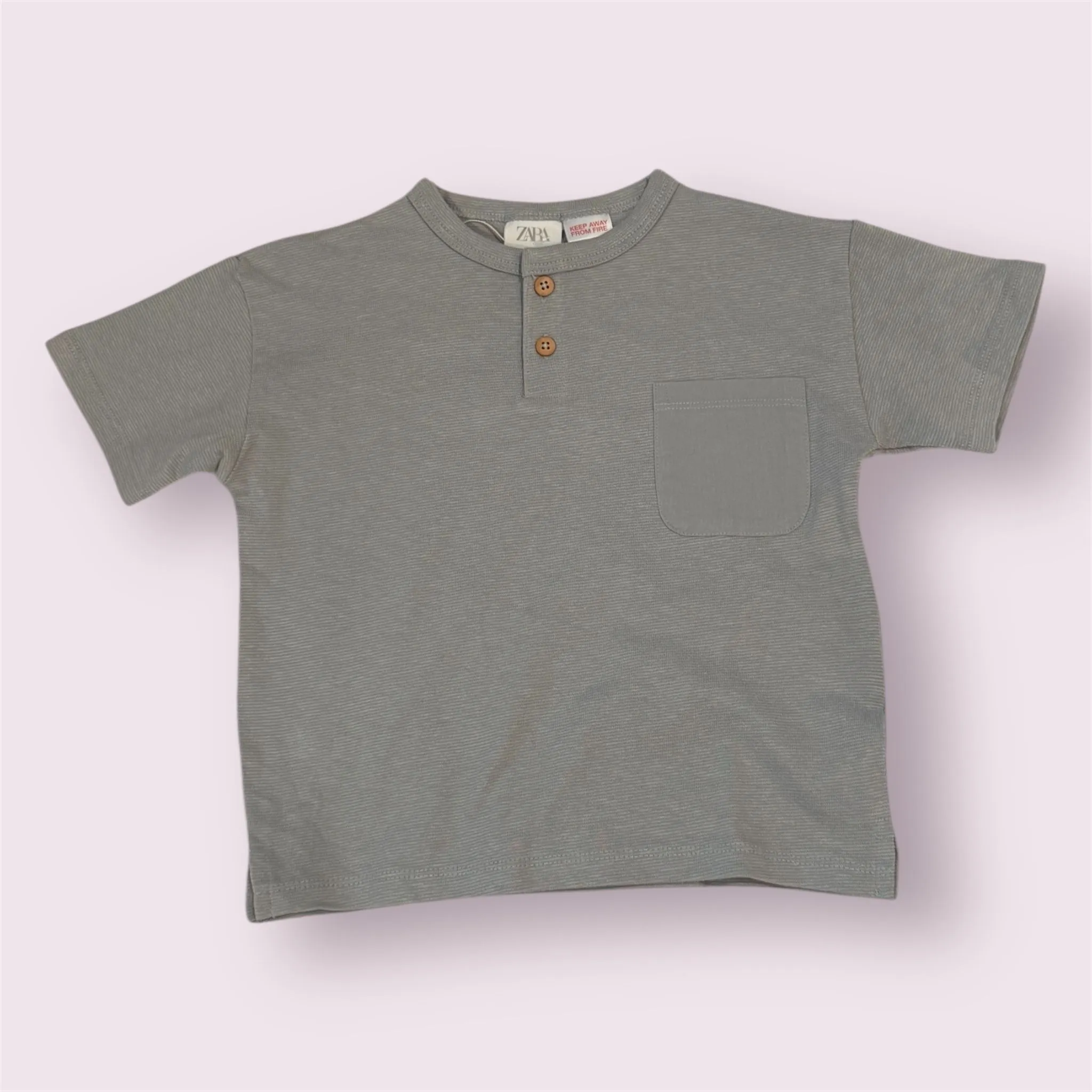 Product image for Zara Gray Henley Pocket Tee 1.5 years