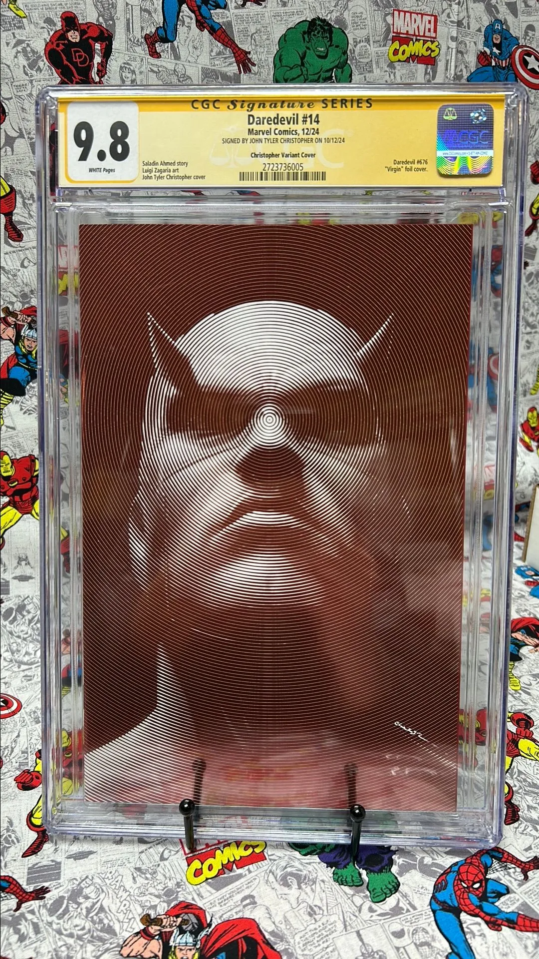 Product image for Daredevil 14 NYCC JTC Foil Virgin Signed CGC 9.8