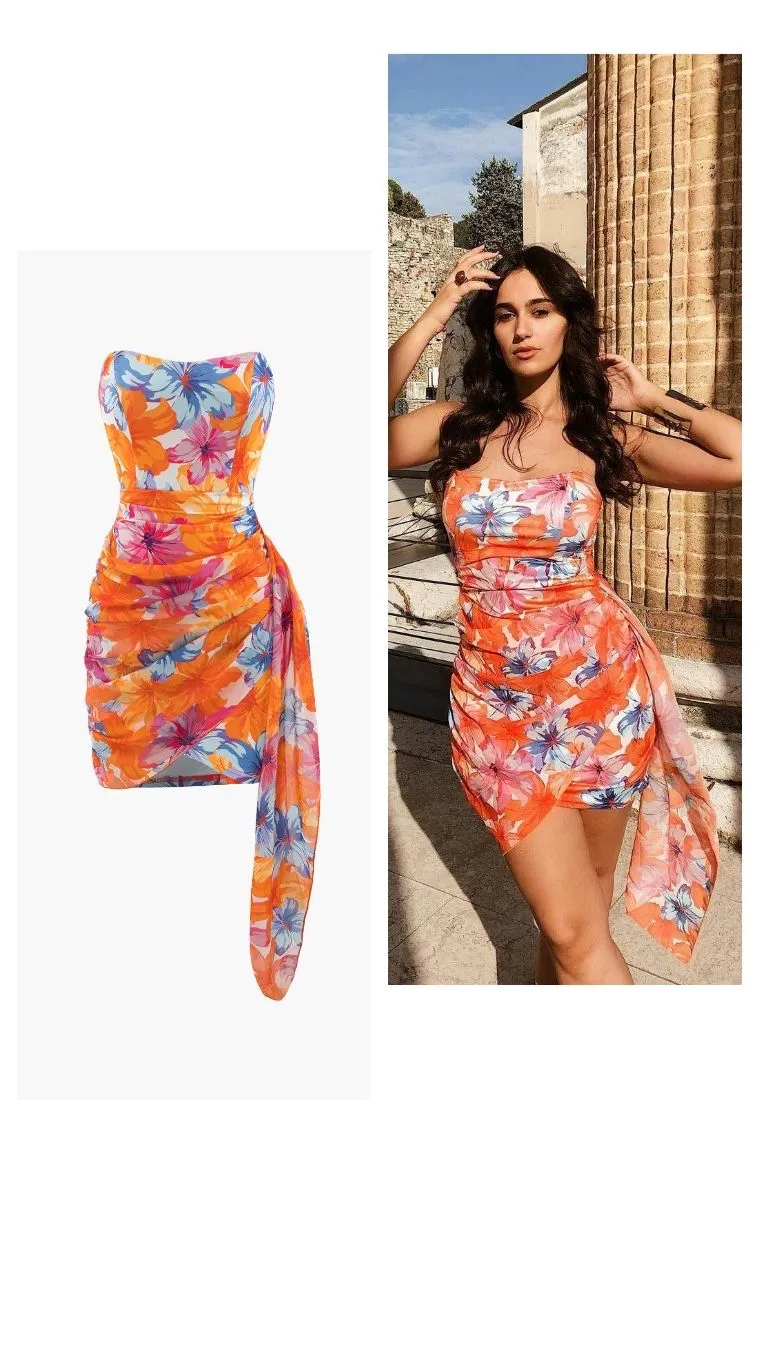 Product image for 36A. NWT Micas Floral Strapless Dress Medium Bust 32"-36"