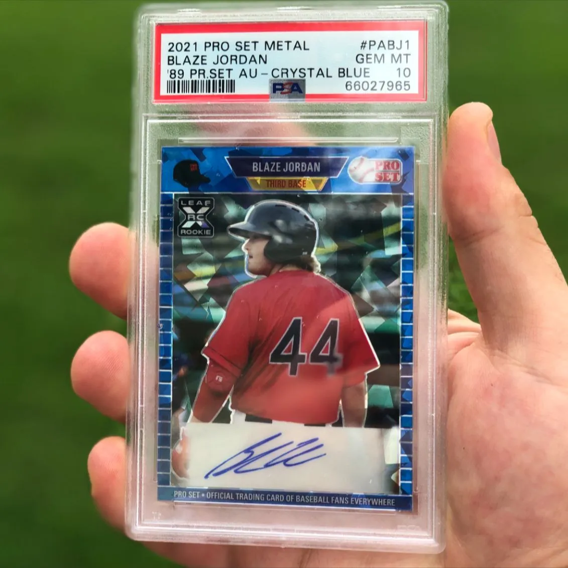 Product image for Psa 10 leaf pro set metal blaze Jordan blue /25 autograph Pop 1