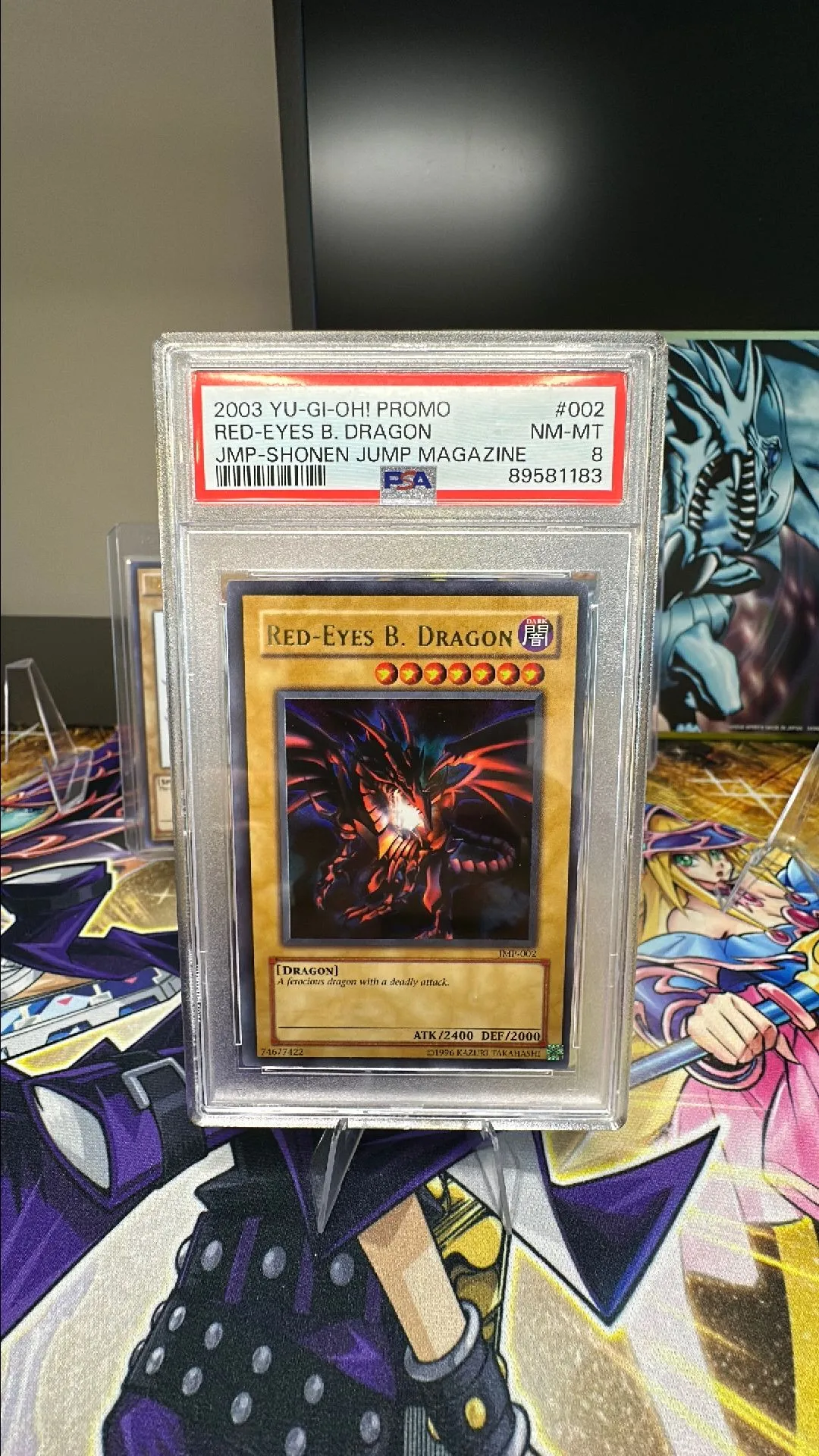Product image for 2003 Yu-Gi-Oh! Promo Jmp-Shonen Jump Magazine Red-Eyes B. Dragon Jmp-Shonen Jump Magazine PSA NM-MT