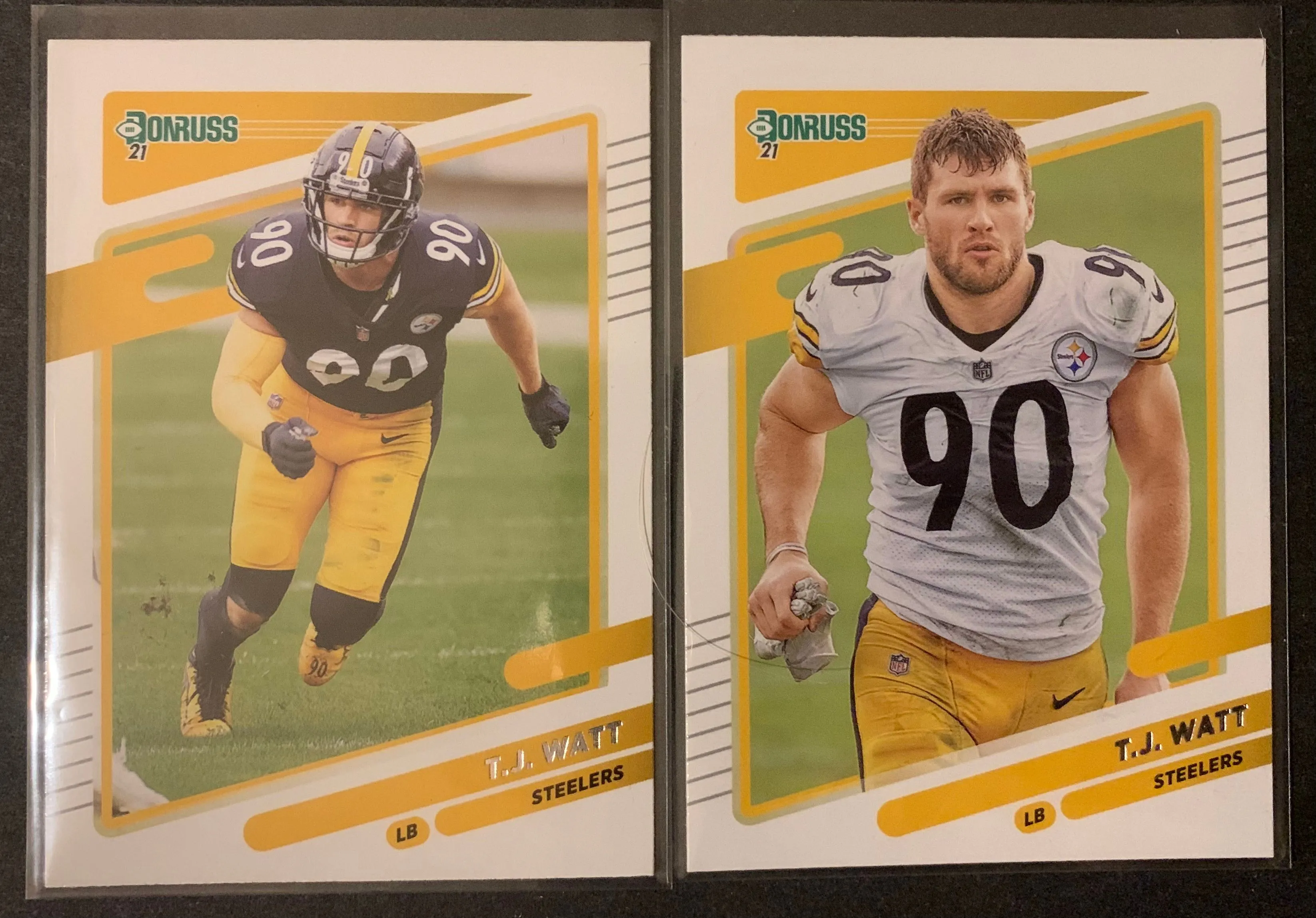 Product image for *SP* 2021 Donruss TJ Watt #22 (Base and No Helmet) 2 Card Lot