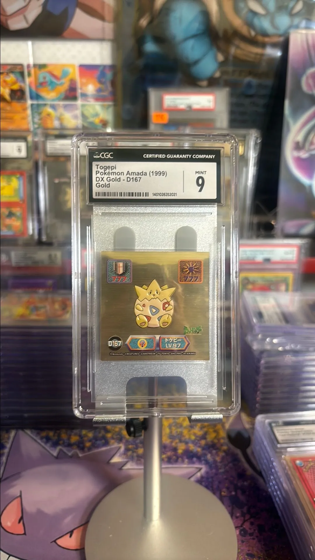 Product image for Cgc 9 Togepi Amada sticker DX Gold -D167