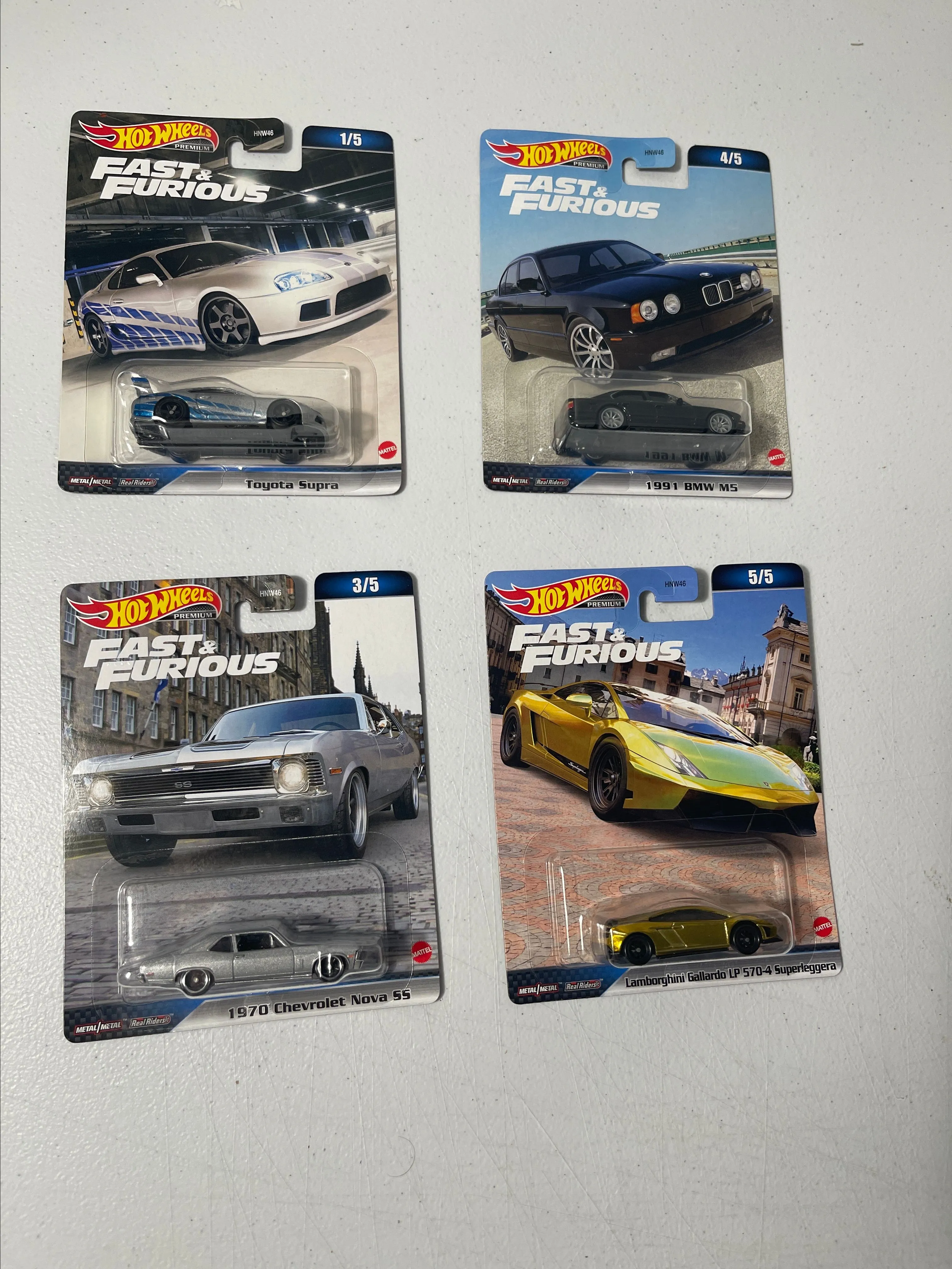Product image for Hot wheels premium Fast and the furious set 1-5 including the SUPRA