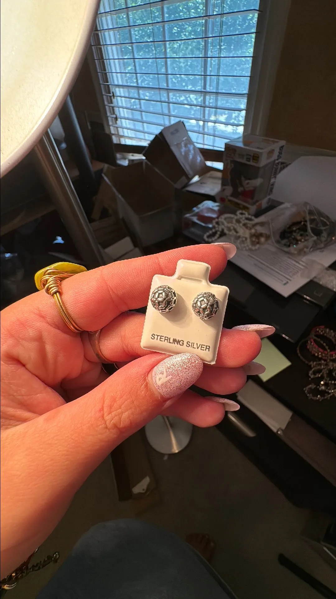 Product image for sterling silver ball earrings!