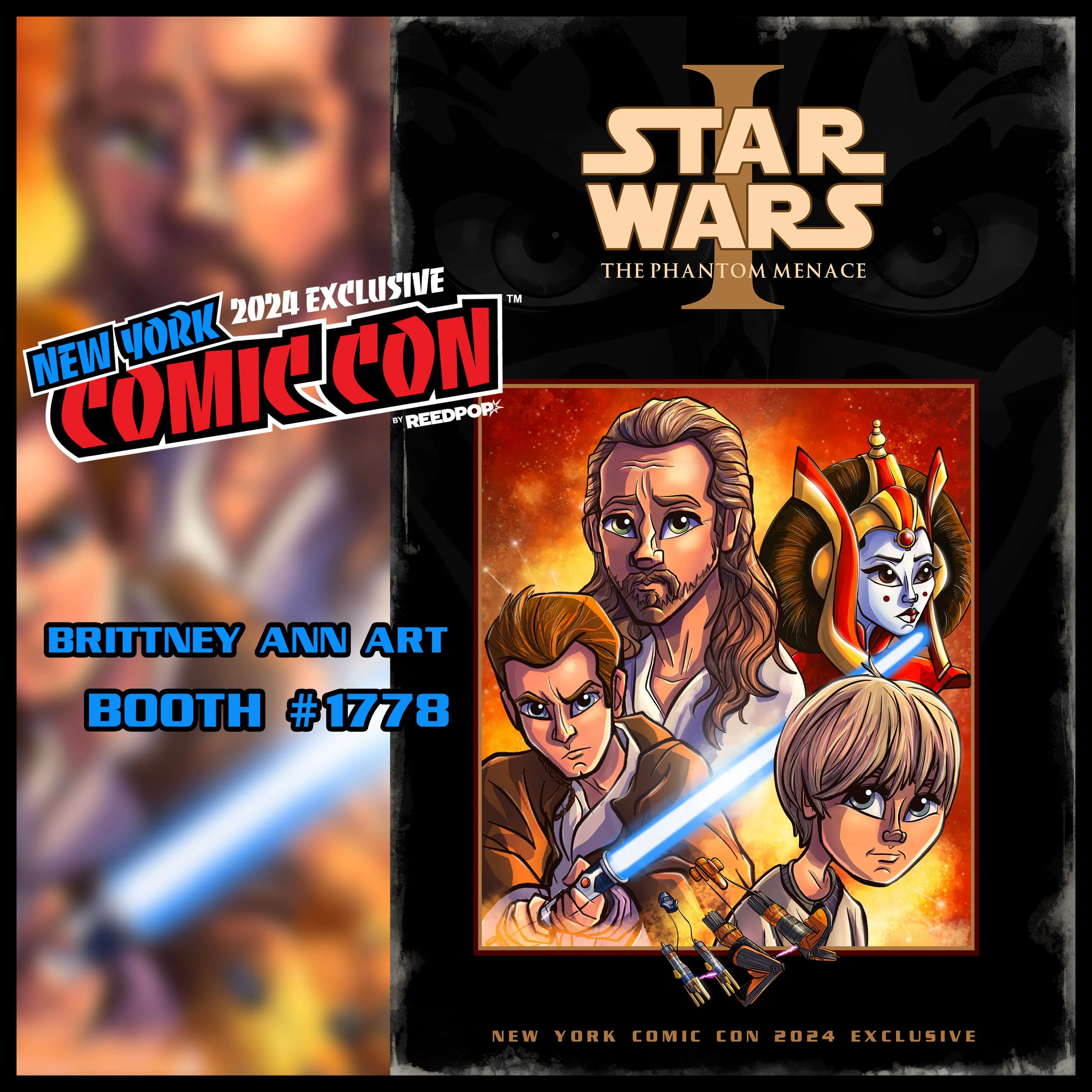 Product image for NYCC 2024 Exclusive Print - The Phantom Menace VHS Cover Redraw