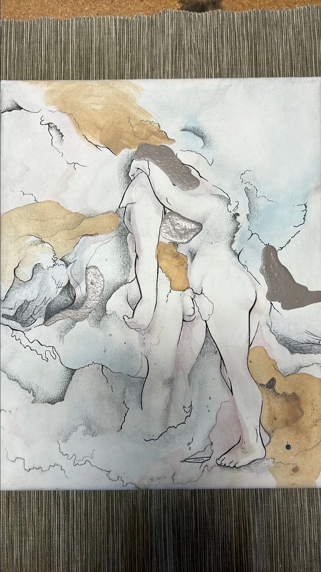 Product image for Watercolor Painting - In The Shower - Artist Noelle Garcia 2013