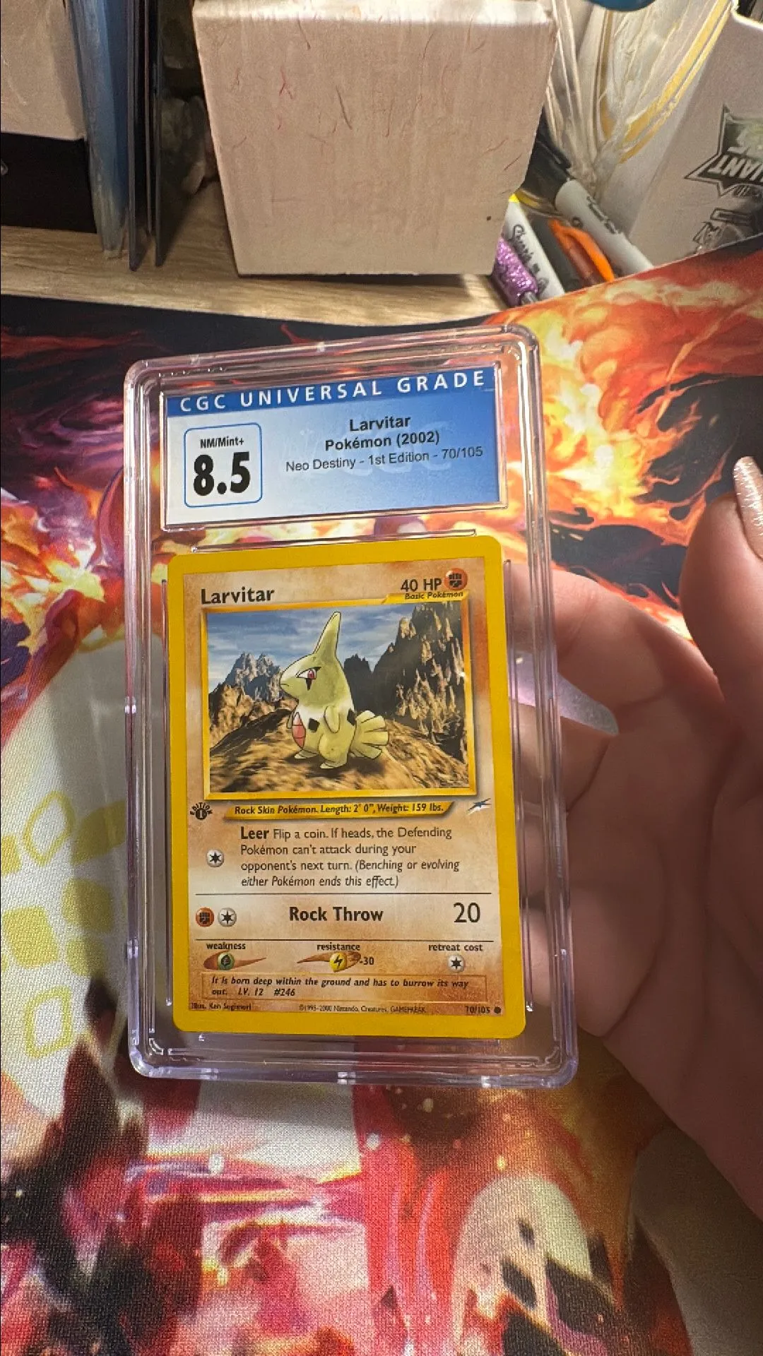Product image for Slab - Larvitar 1st ed from Neo Destiny CGC 8.5
