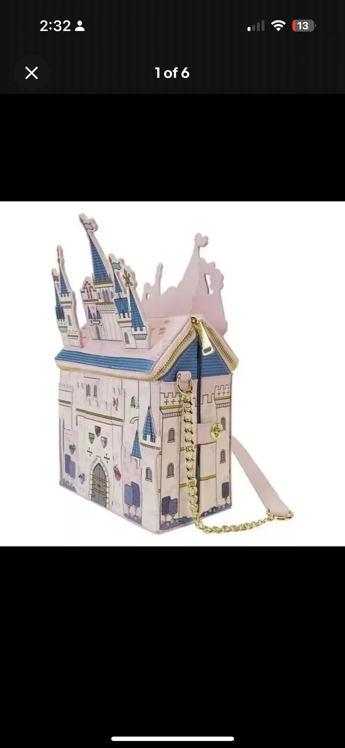 Product image for Disney Loungefly Sleeping Beauty 65th Anniversary Castle Figural Crossbody NWT