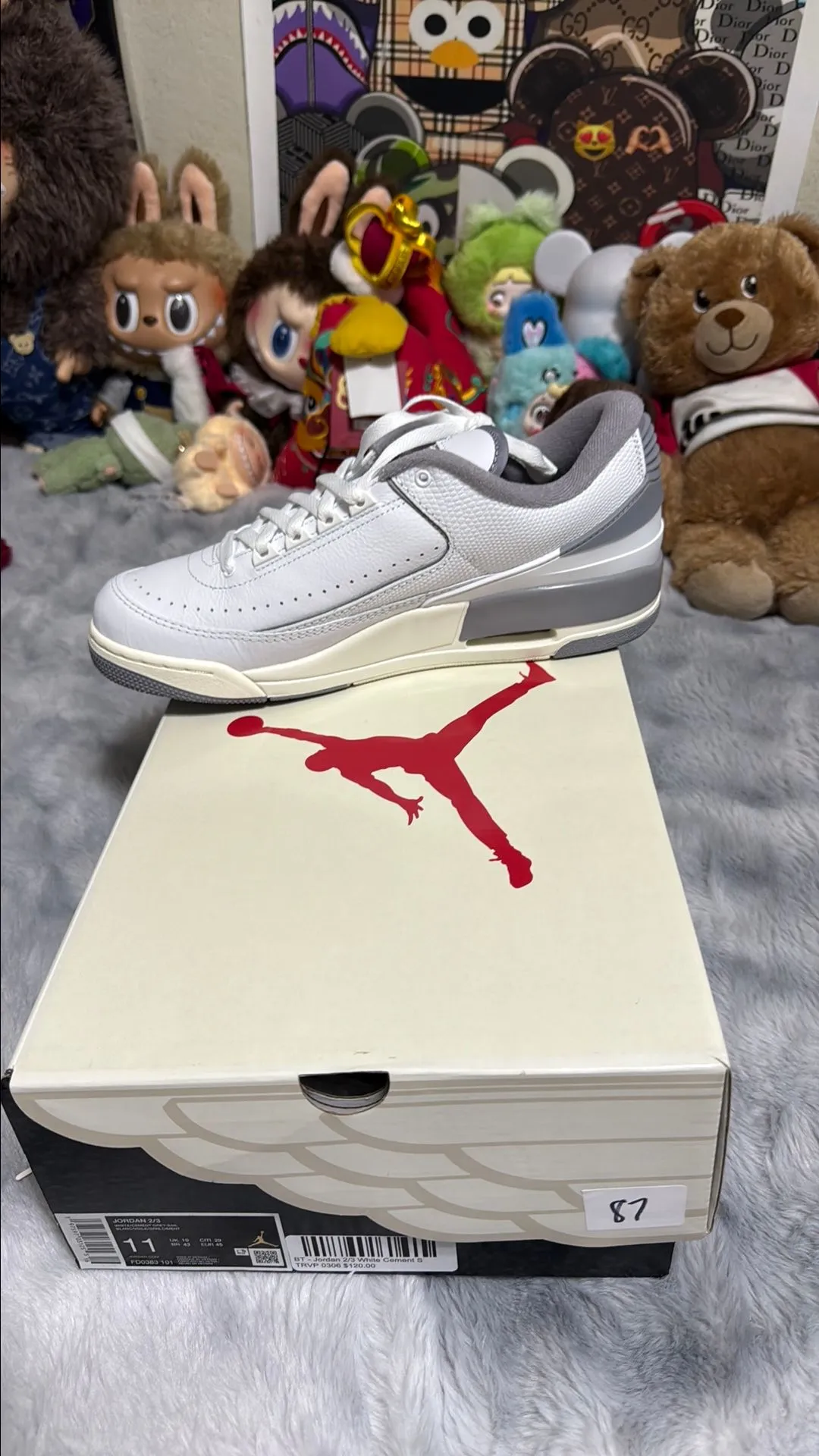 Product image for 20. Jordan 2/3 white cement grey sail